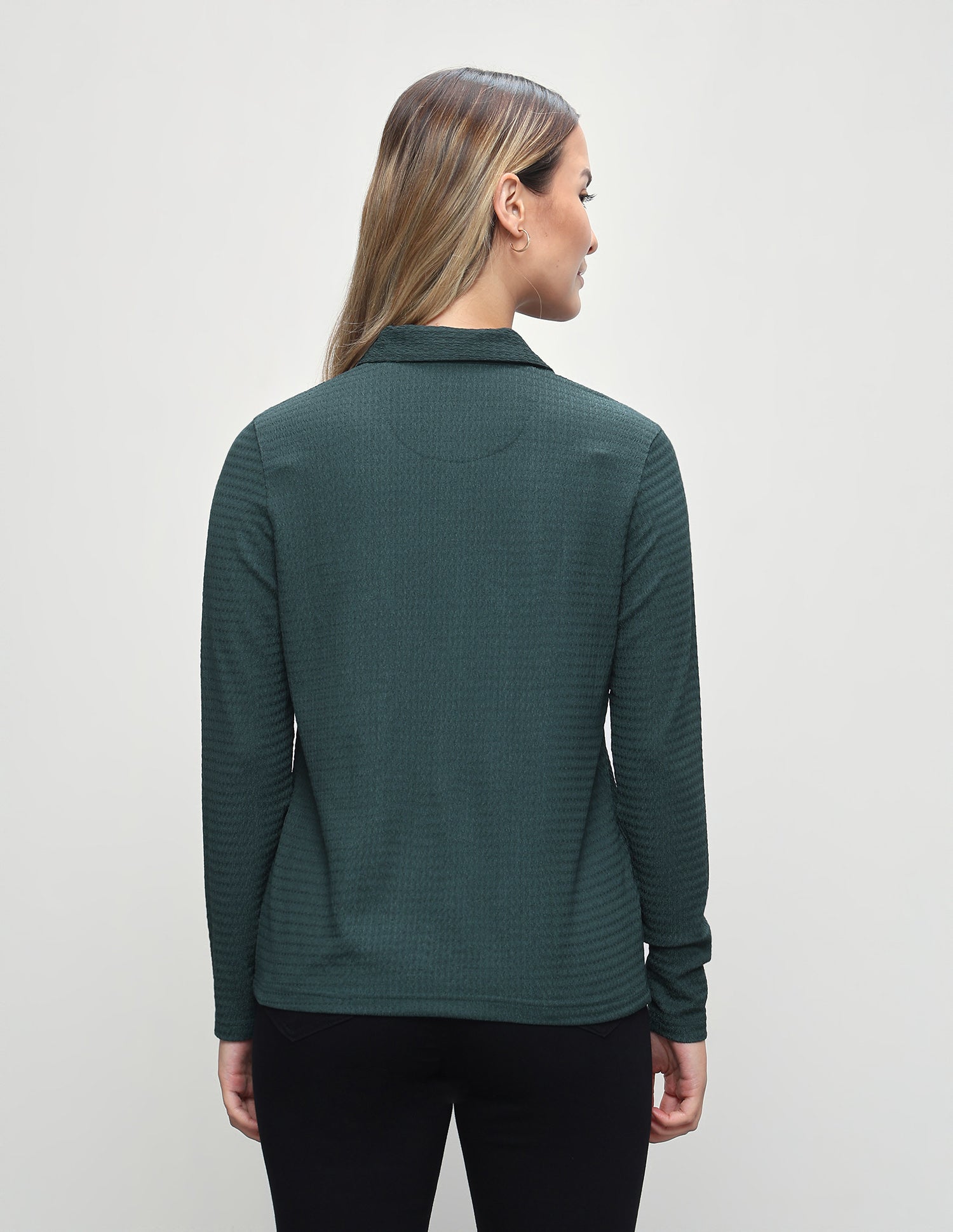 Textured Regular Fit Top Dark Green - U.S. Polo Assn. India | Large