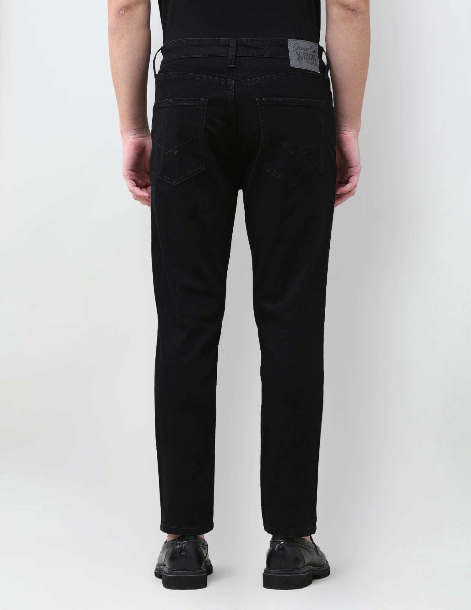Solid Tapered Fit Jeans Black - U.S. Polo Assn. India | Large