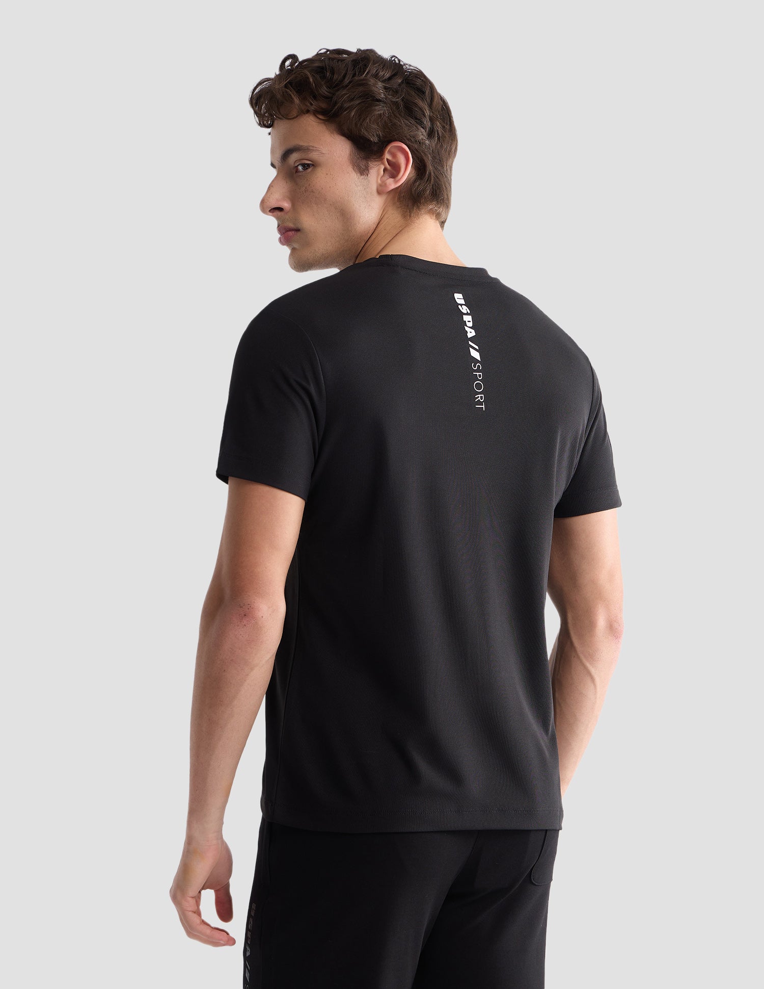 Solid Slim Fit Active T-Shirt Black - U.S. Polo Assn. India | Large