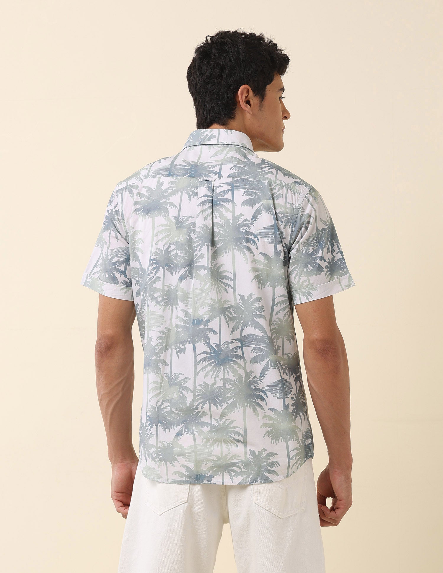 Tropical Printed Pure Cotton Shirt Green - U.S. Polo Assn. India | Large
