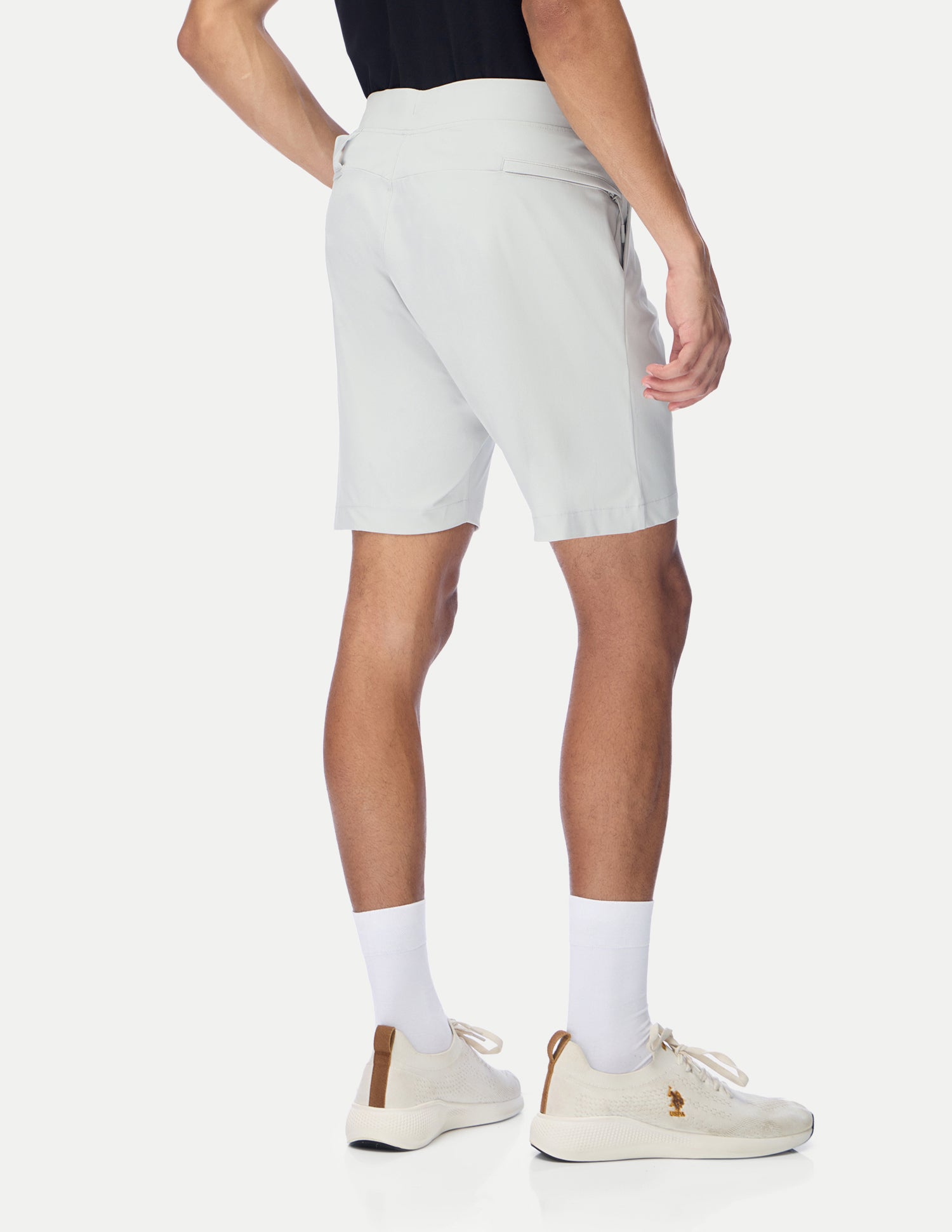 Mid Rise Regular Fit Active Shorts Light Grey - U.S. Polo Assn. India | Large