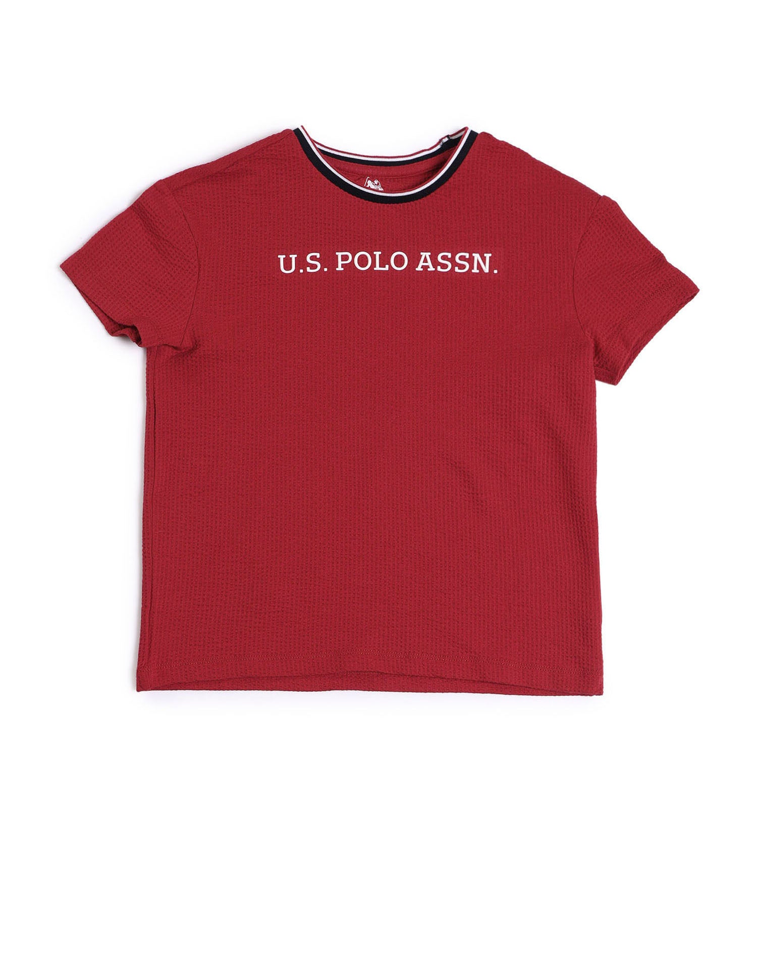 Boys Brand Printed Regular Fit T-Shirt Medium Red - U.S. POLO ASSN. | Large