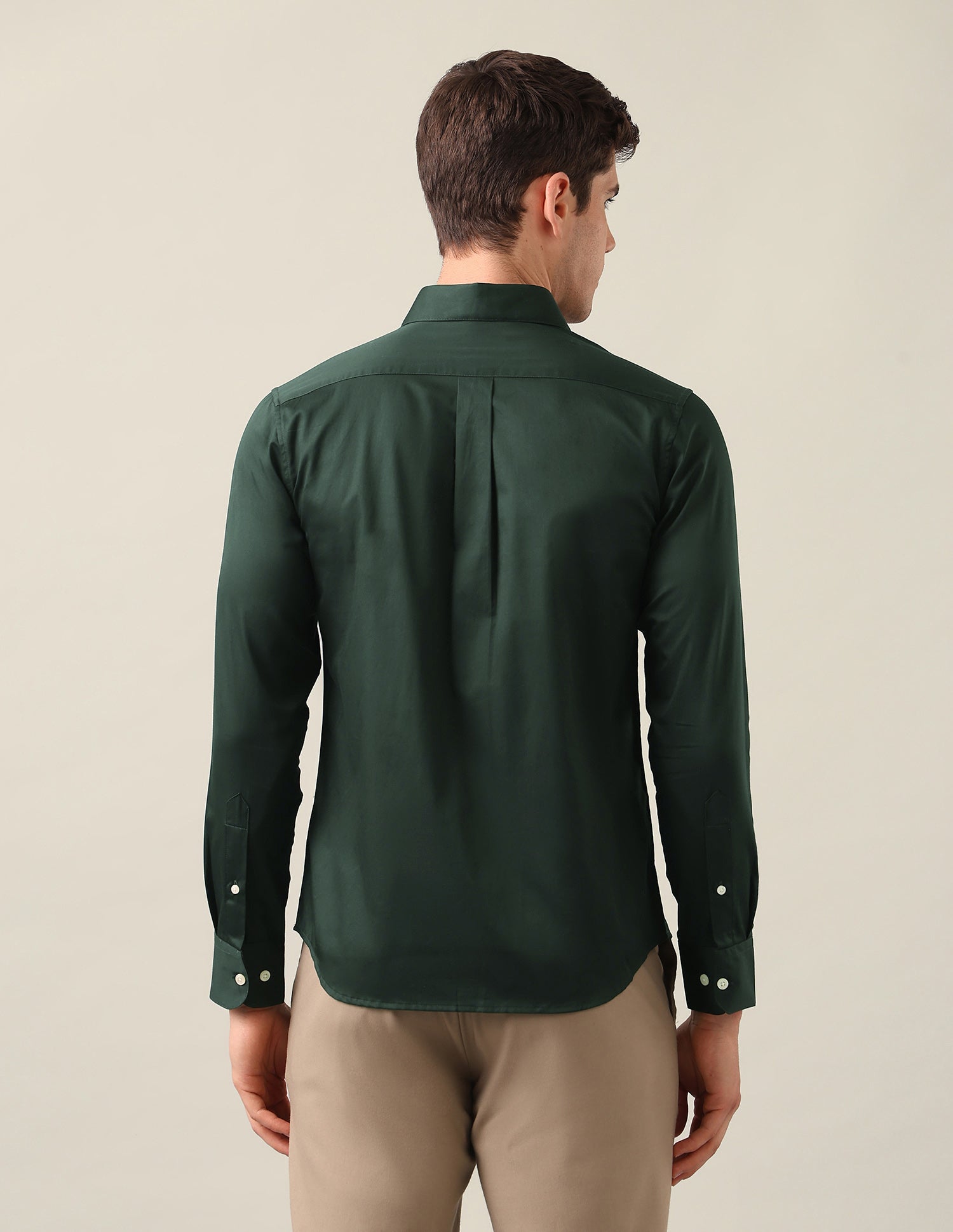 Satin Tailored Fit Shirt Dark Green - U.S. Polo Assn. India | Large