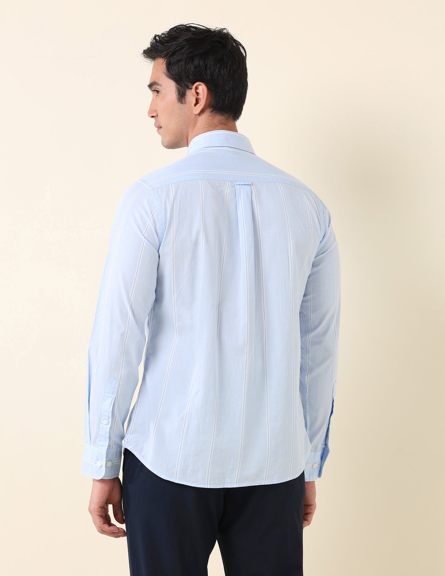 Vertical Striped Tailored Fit Shirt Light Blue - U.S. POLO ASSN. | Large