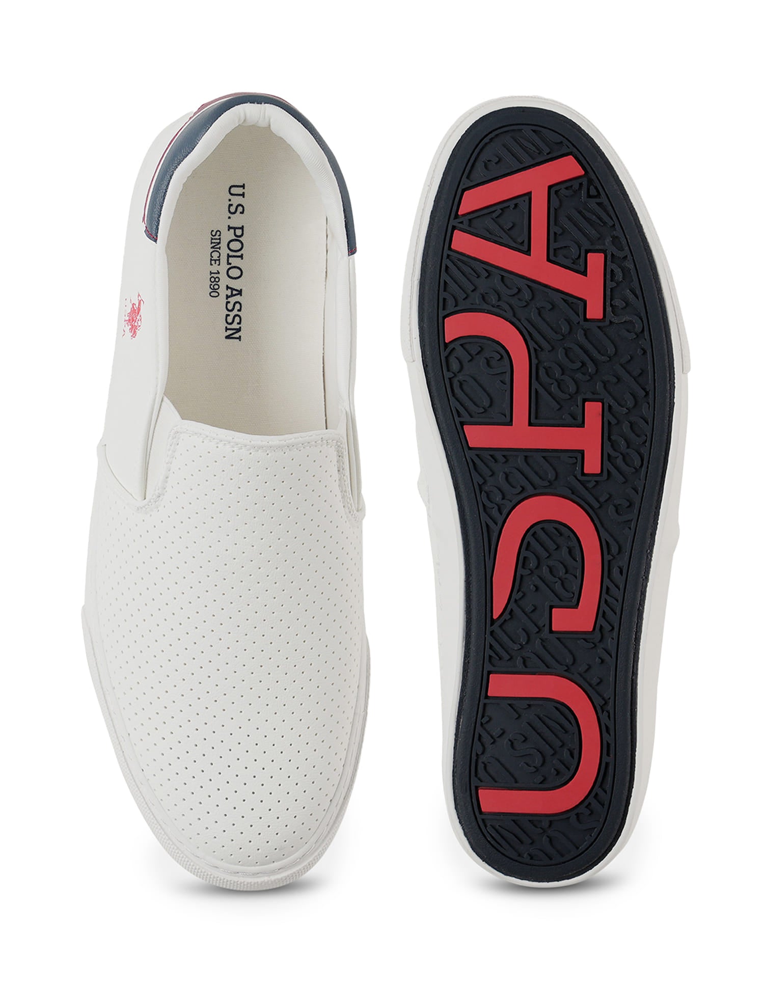 Men Round Toe Campbell 4.0 Slip-Ons Shoes Off White - U.S. Polo Assn. India | Large