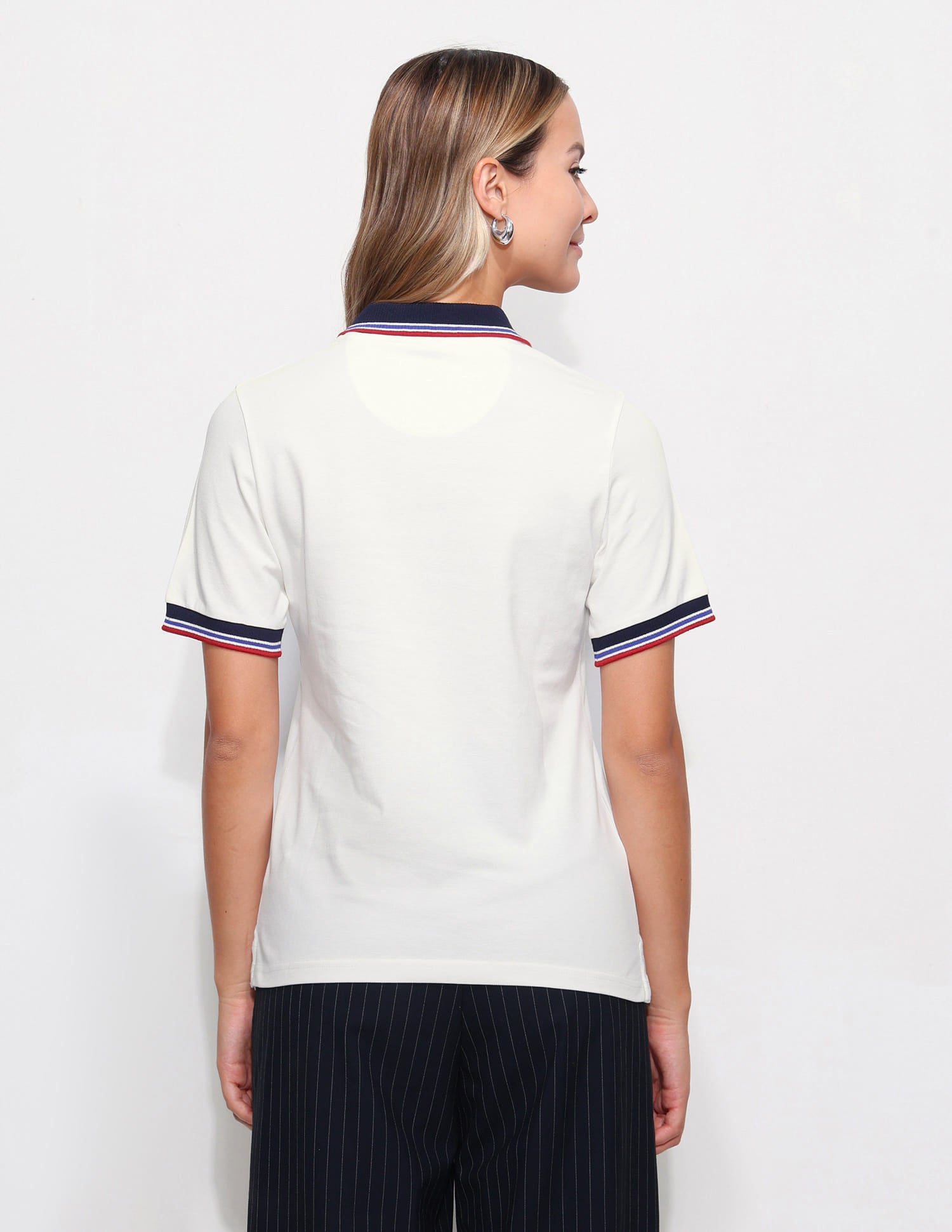 Regular Fit Contrast Collar Polo Shirt White - U.S. Polo Assn. India | Large