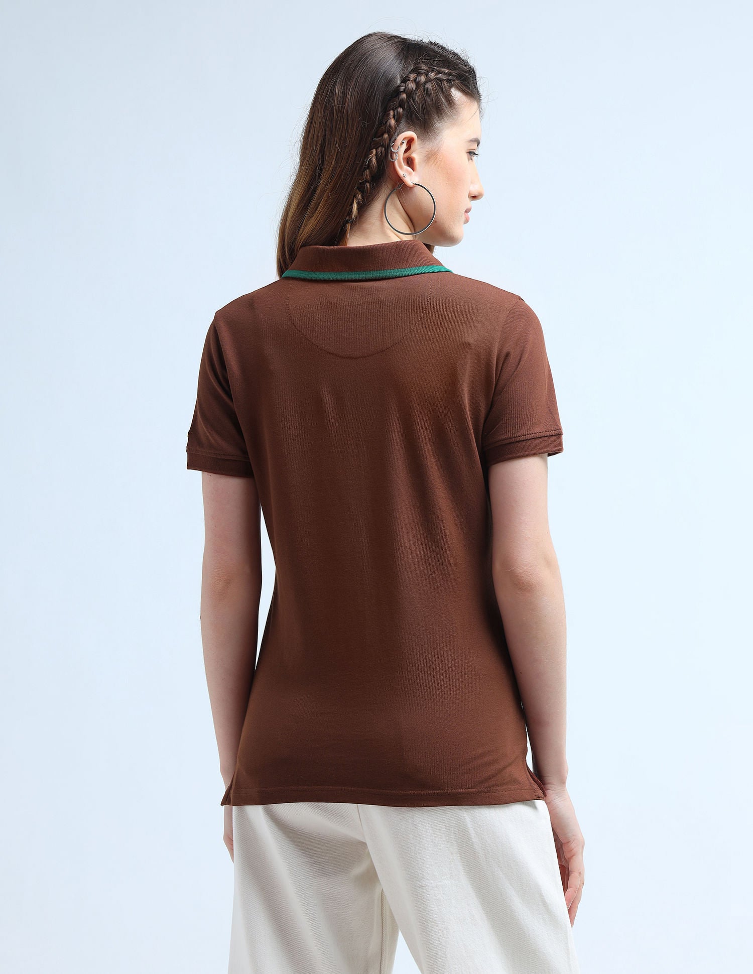 Metal Branding Solid Polo Shirt Brown - U.S. POLO ASSN. | Large