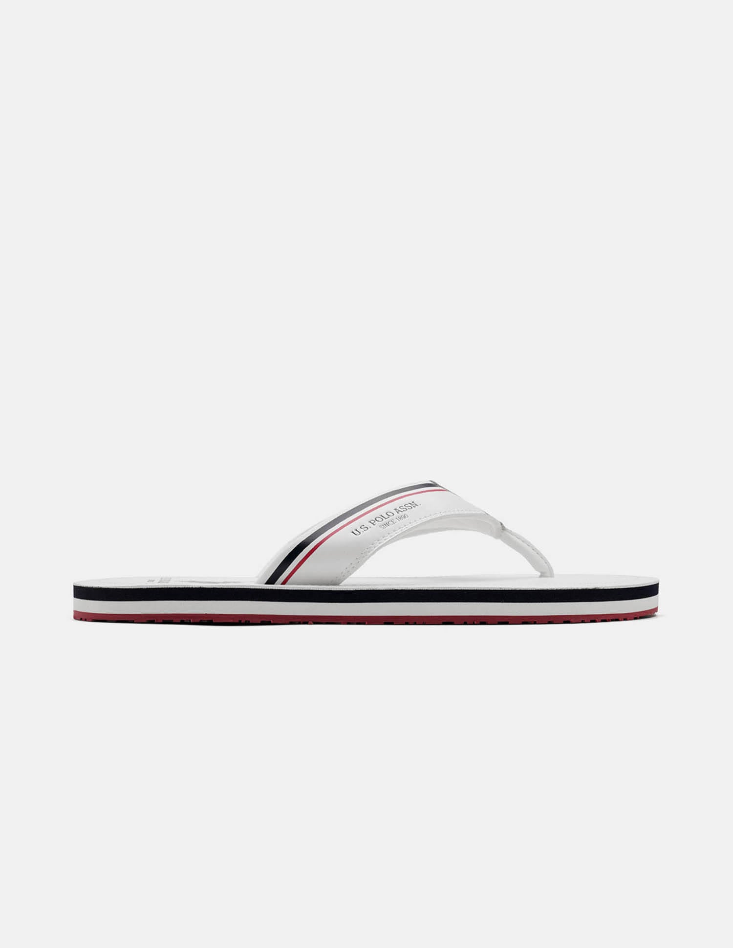 Men Nesta Striped Flip Flops White - U.S. Polo Assn. India | Large
