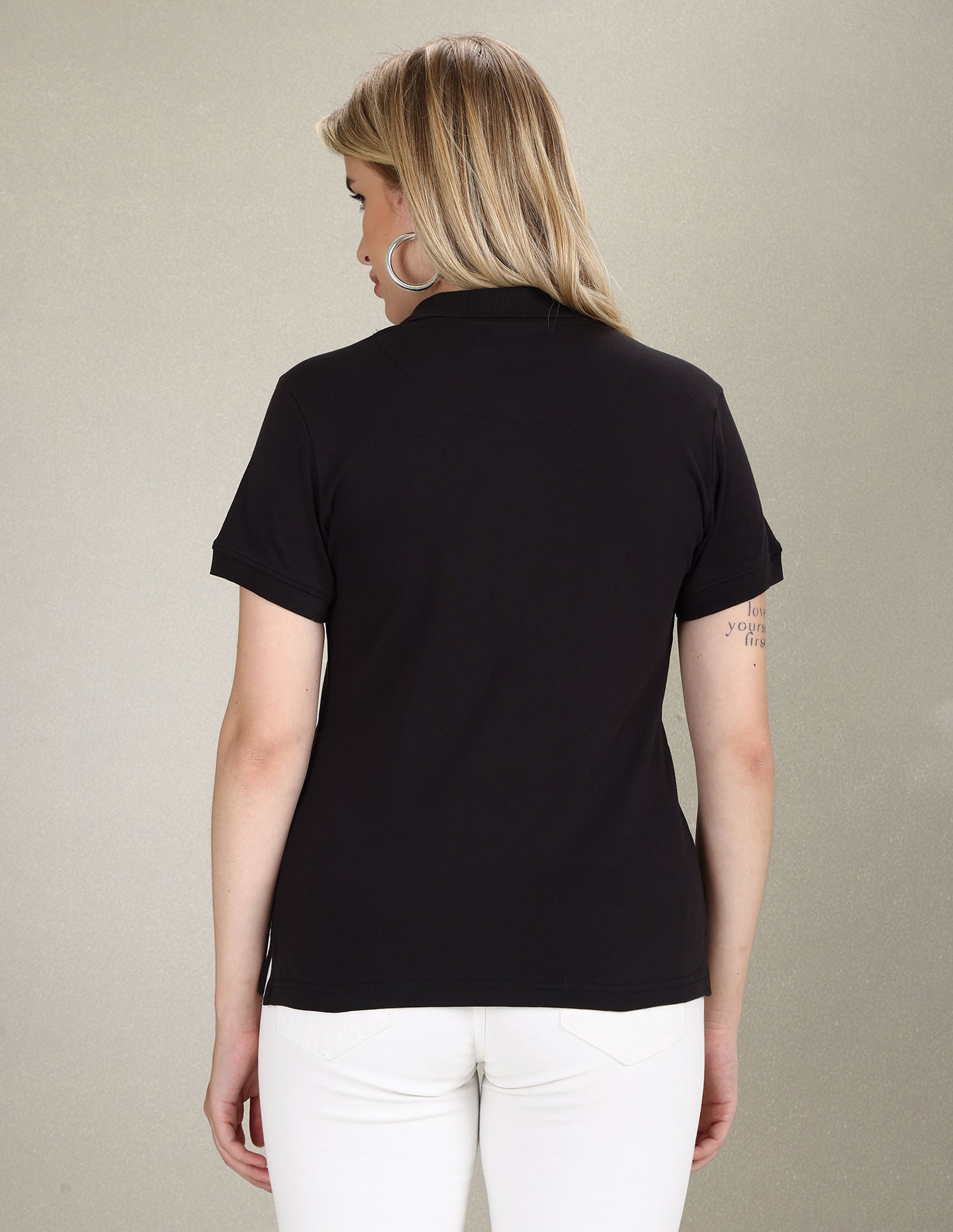 Cotton Solid Polo Shirt Black - U.S. POLO ASSN. | Large