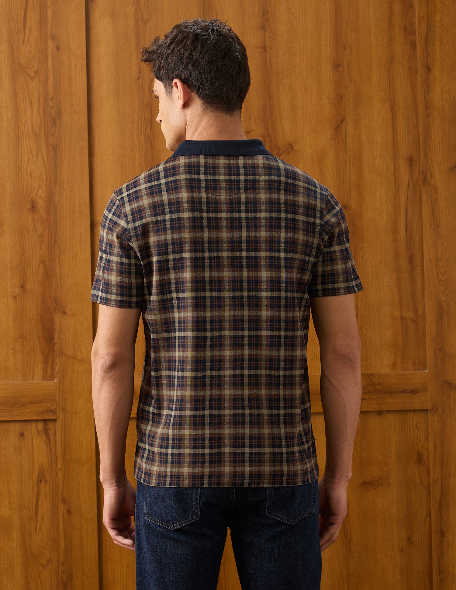 Checked Slim Fit Polo Shirt Navy - U.S. Polo Assn. India | Large