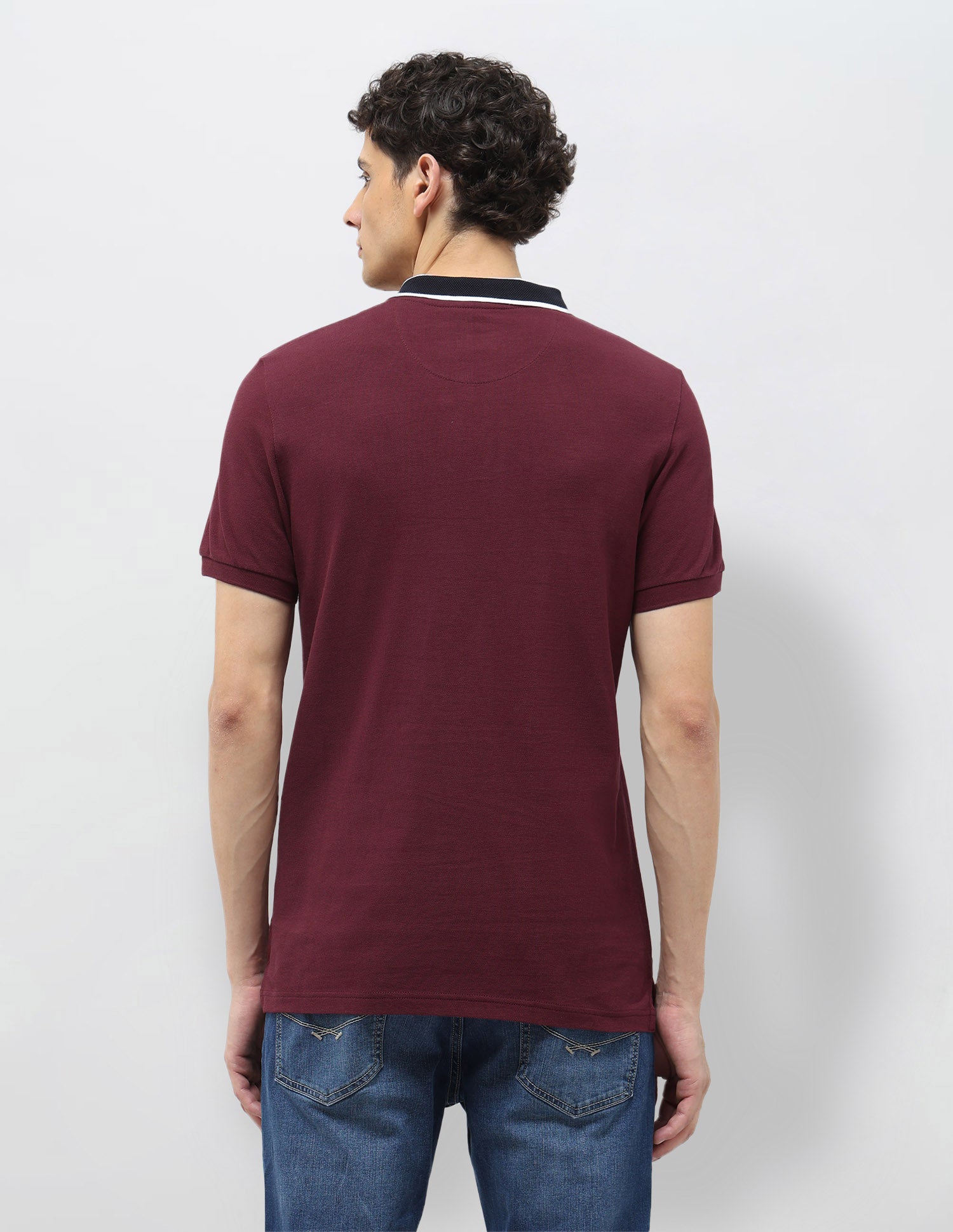 Pure Cotton Muscle Fit Polo Shirt Maroon - U.S. Polo Assn. India | Large
