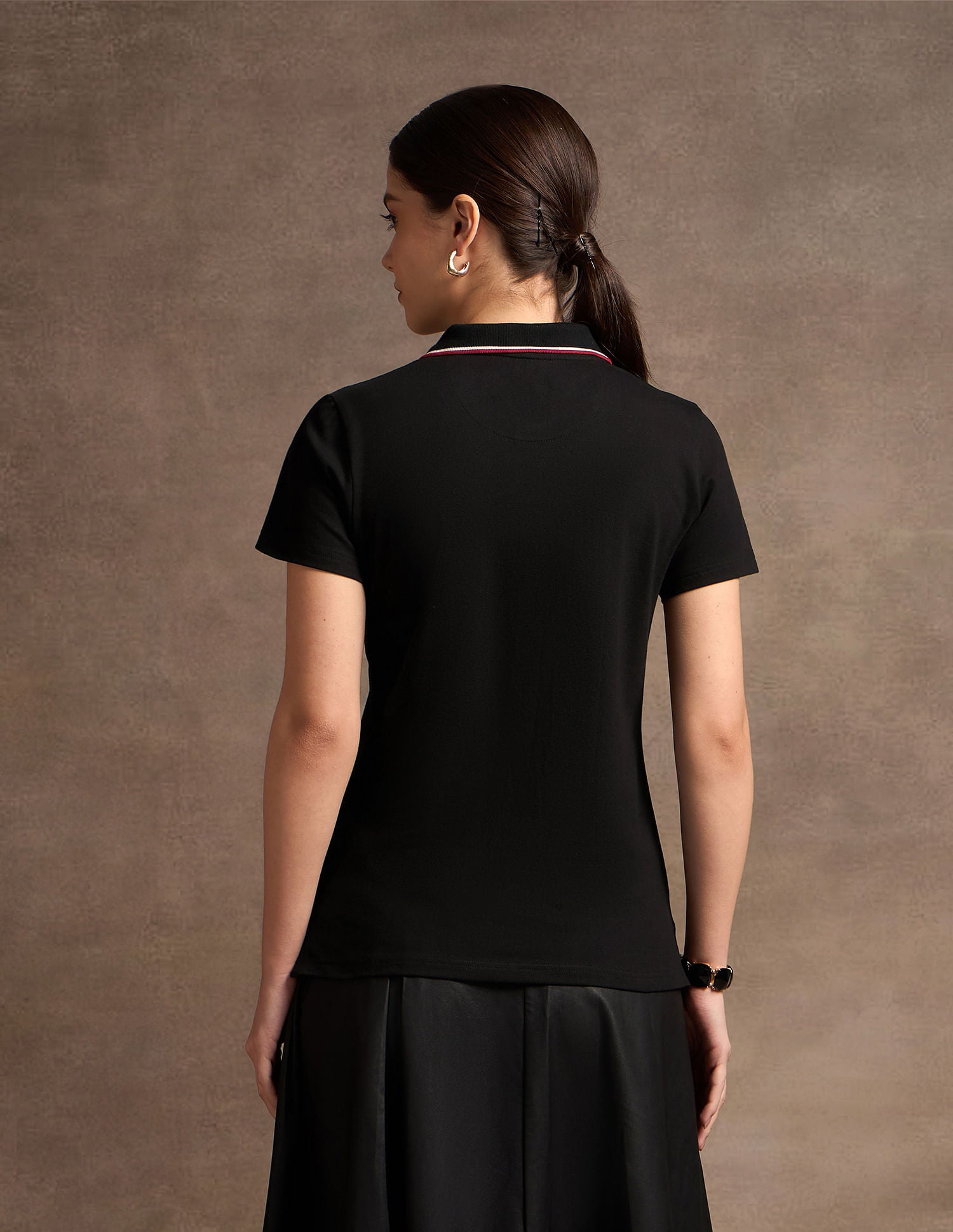 Tipped Collar Solid Polo Shirt Black - U.S. POLO ASSN. | Large