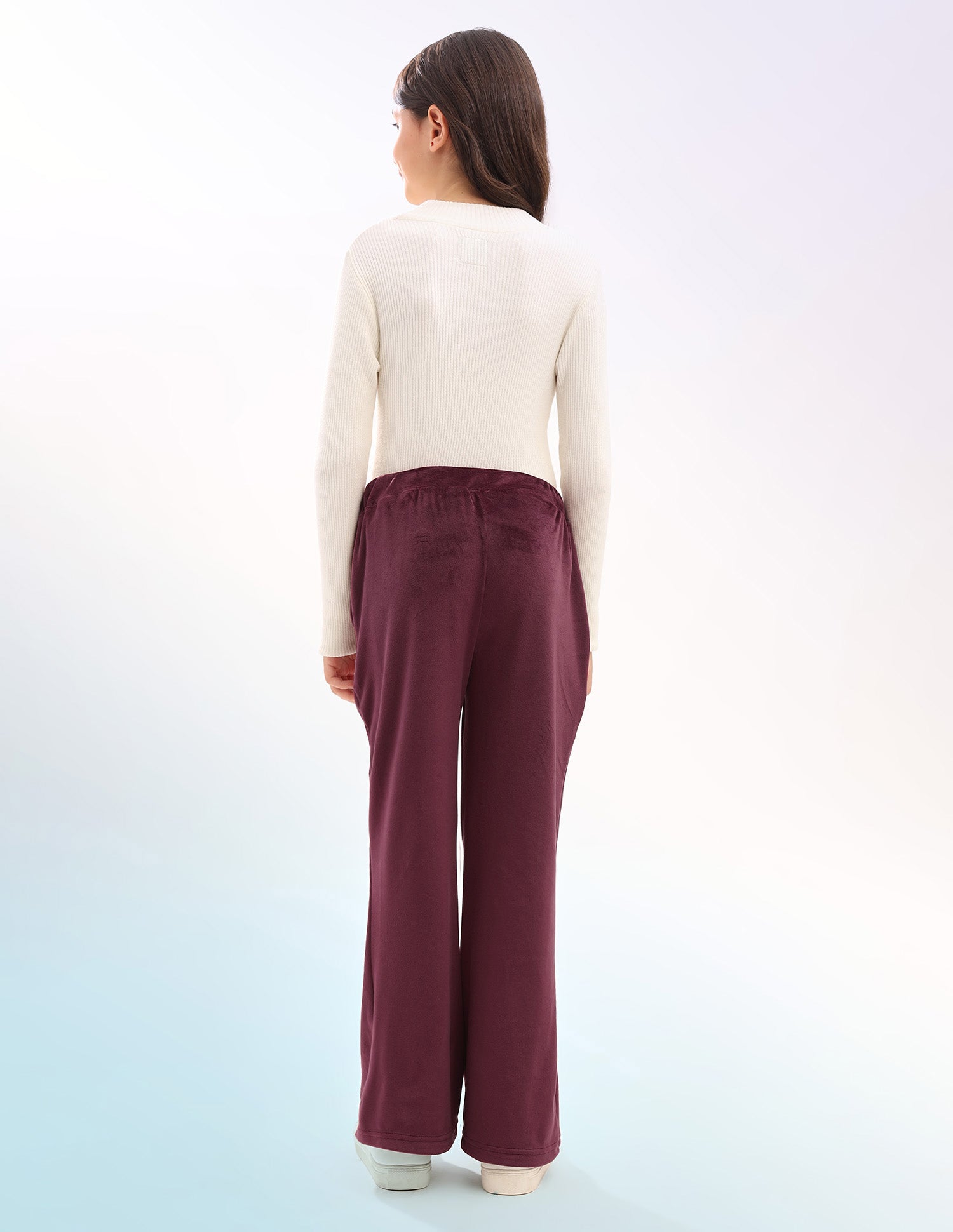 Girls Solid Regular Fit Flared Track Pants Wine - U.S. POLO ASSN. | Large