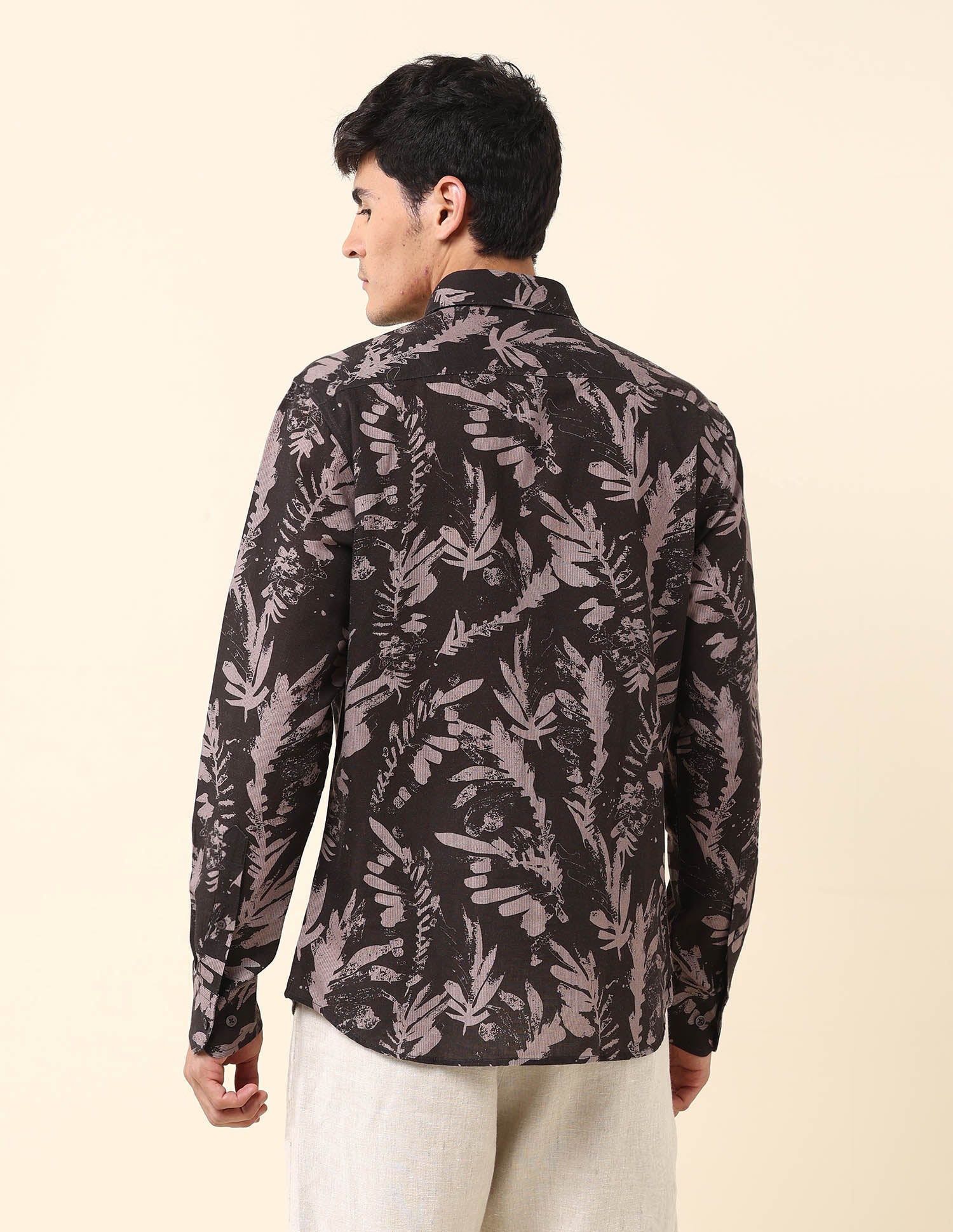 Tropical Printed Tailored Fit Shirt Choco - U.S. Polo Assn. India | Large
