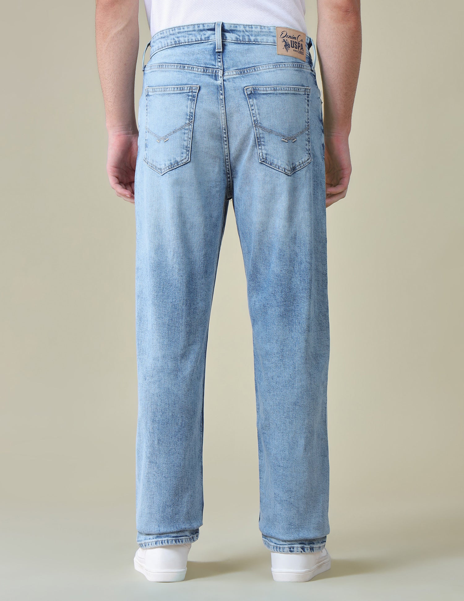 Logan Loose Straight Fit Blue Jeans Light Blue - U.S. Polo Assn. India | Large