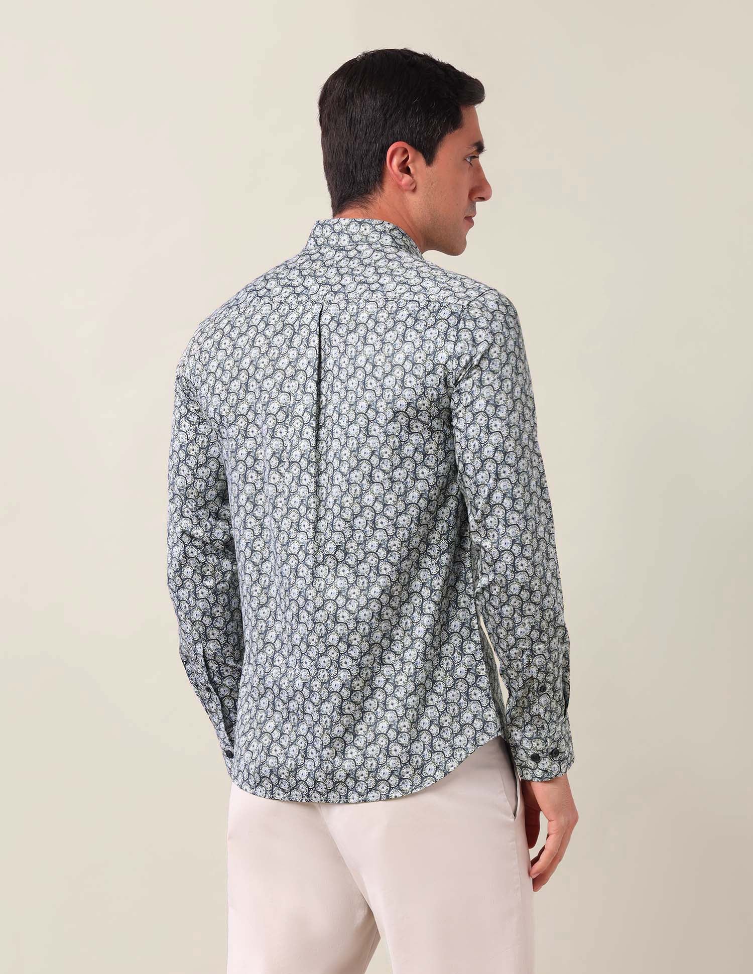 Geometric Tailored Fit Shirt Green - U.S. Polo Assn. India | Large