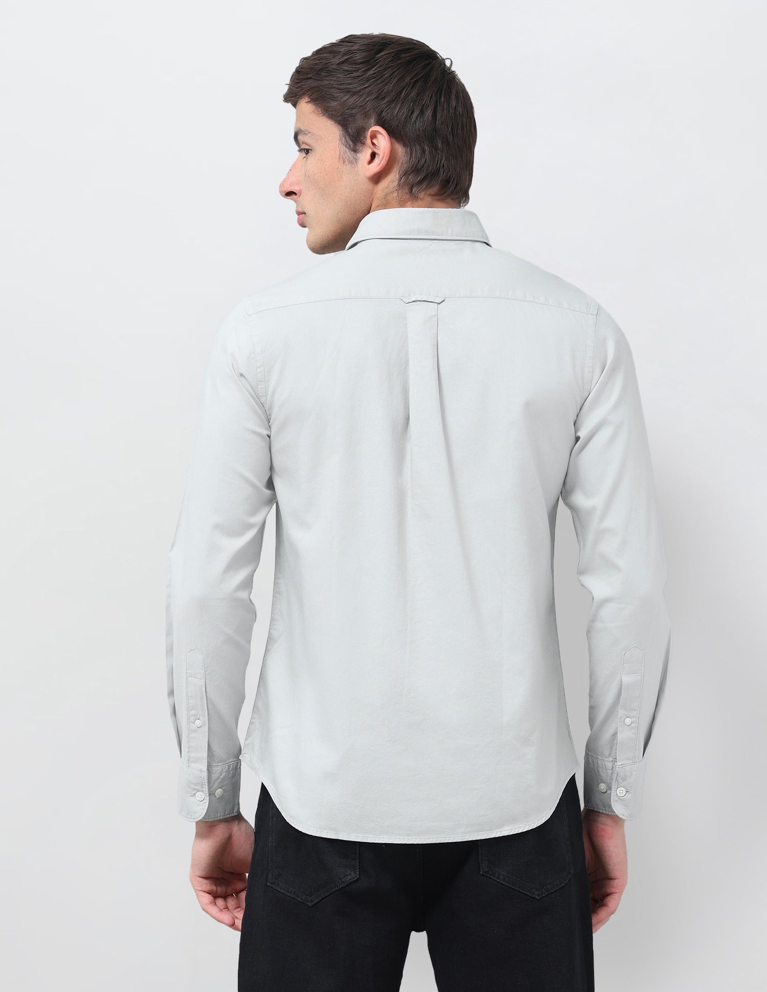 Solid Tailored Fit Shirt Light Grey - U.S. Polo Assn. India | Large