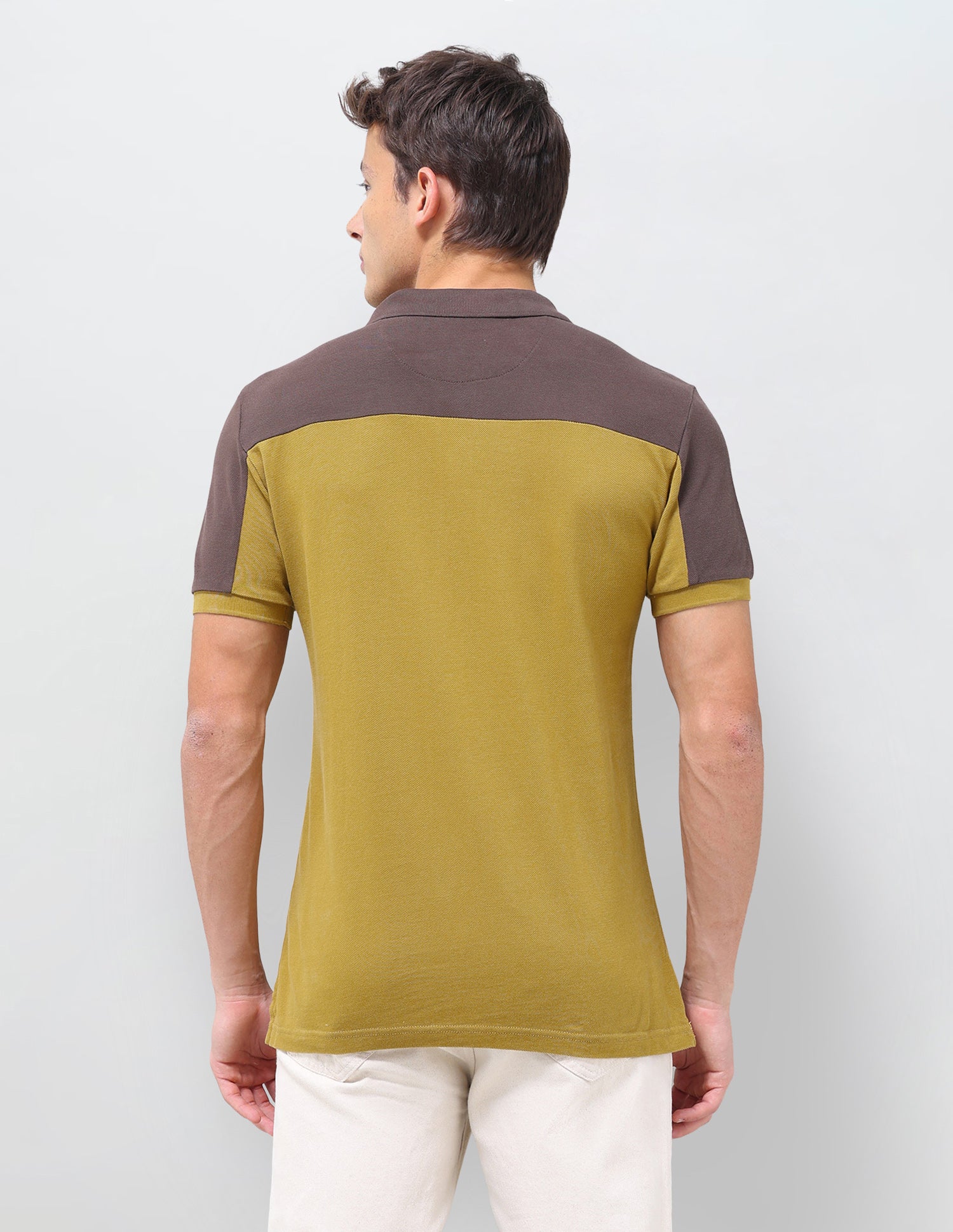 Colourblocked Regular Fit Polo Shirt Mustard - U.S. Polo Assn. India | Large