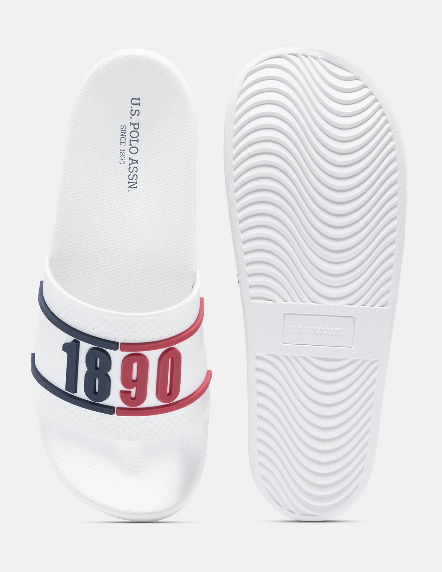 Numeric Embossed Alfie Sliders White - U.S. Polo Assn. India | Large