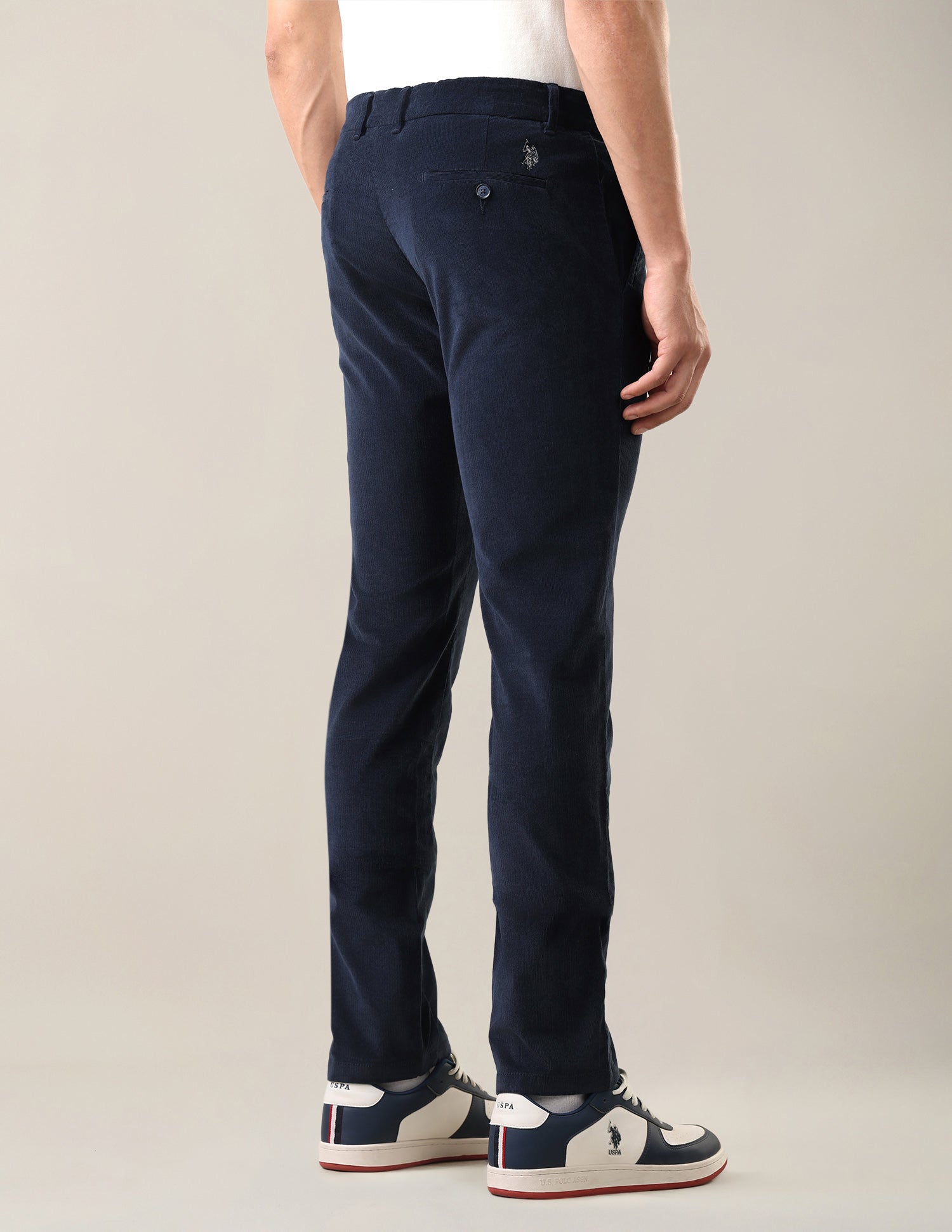 Corduroy Denver Slim Fit Trousers Navy - U.S. Polo Assn. India | Large