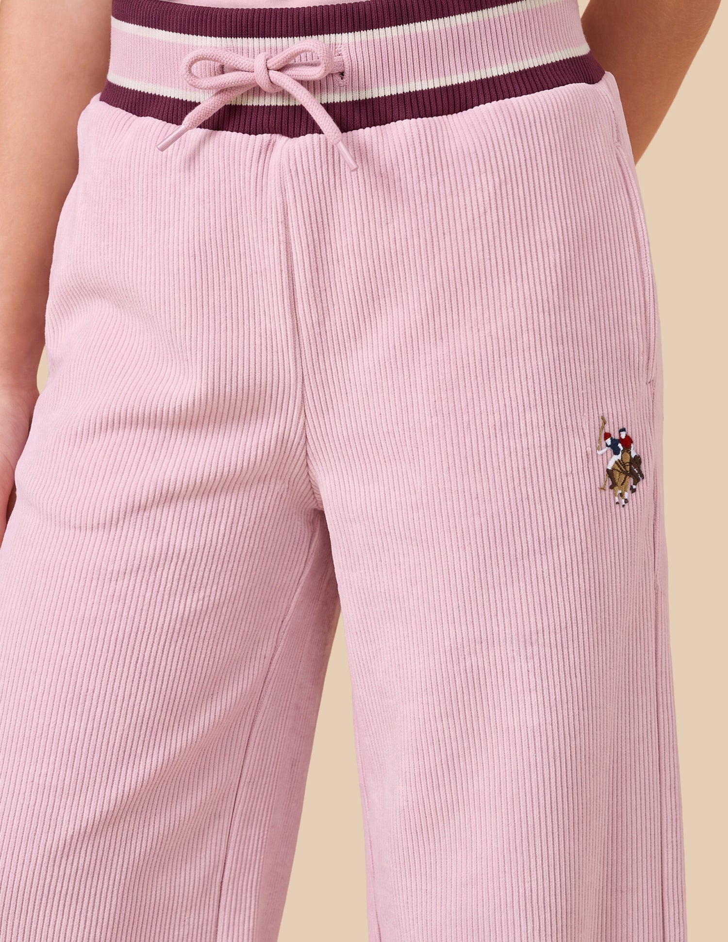 Loose Fit Corduroy Track Pants Pink - U.S. Polo Assn. India | Large