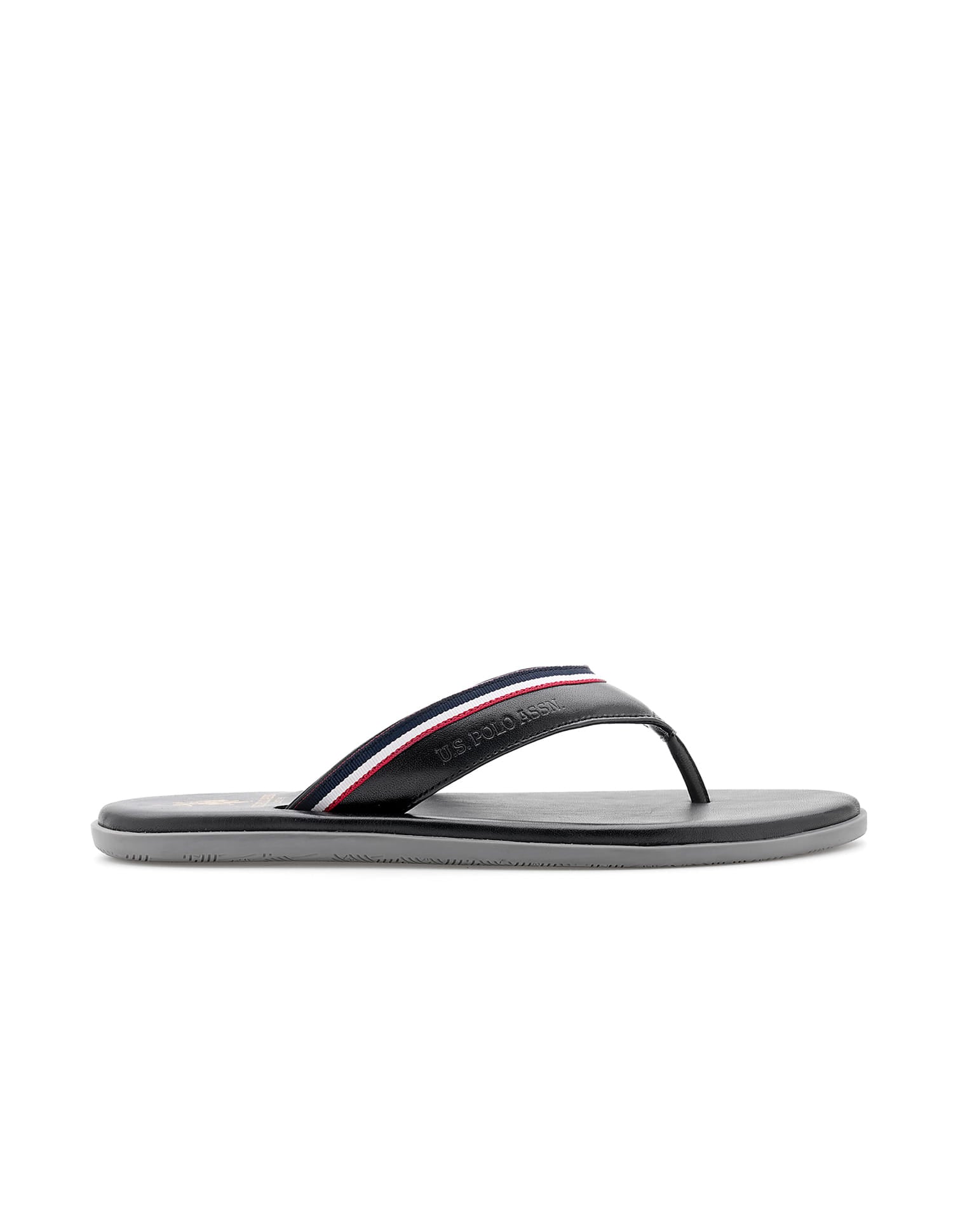 Men V-Strap Cornel Flip Flops Black - U.S. Polo Assn. India | Large