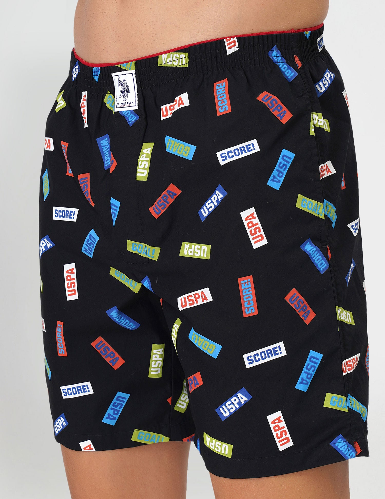 Relaxed Fit Printed IYAB Boxers - Pack Of 1 Black - U.S. POLO ASSN. | Large