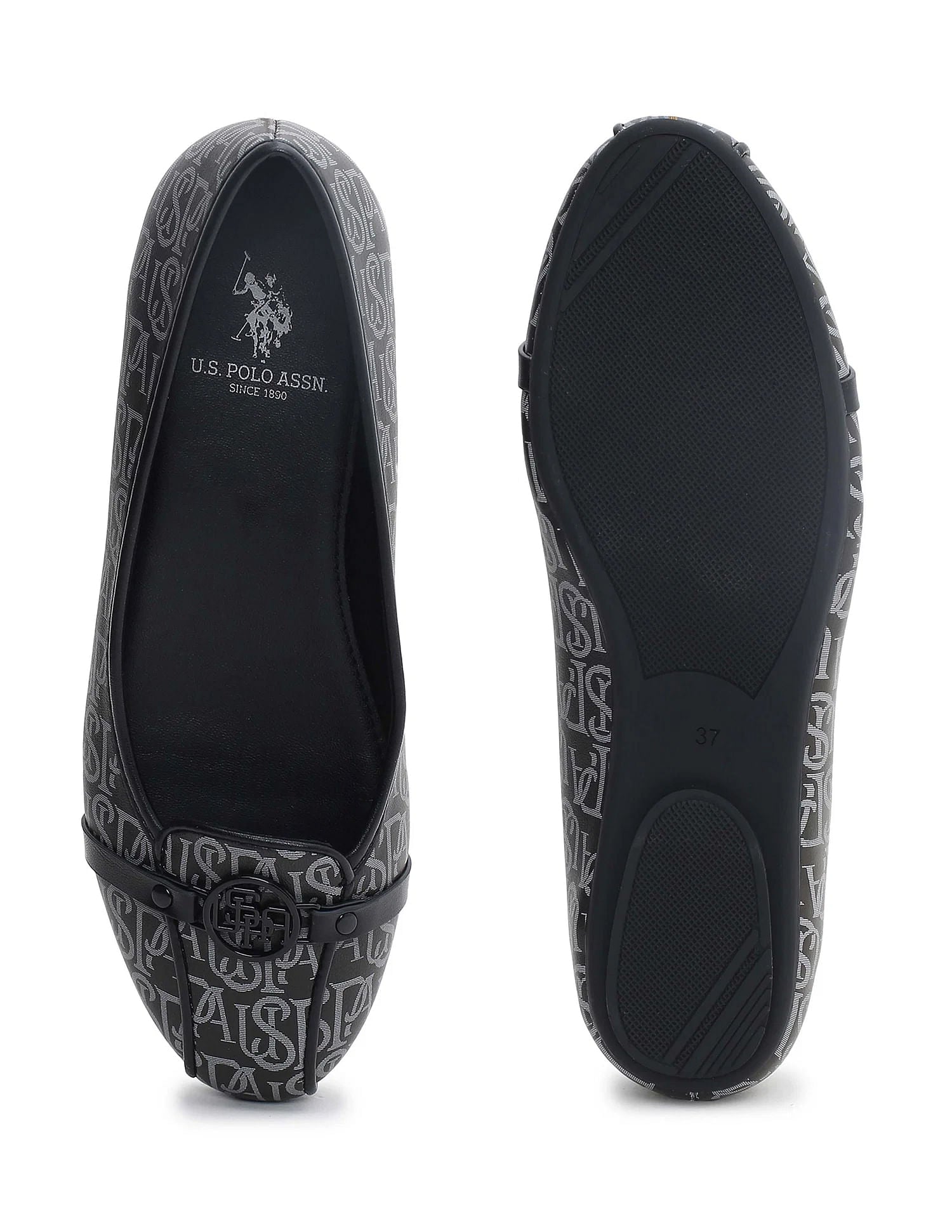 Brand Print Alina 2.0 Ballerinas Black - U.S. POLO ASSN. | Large