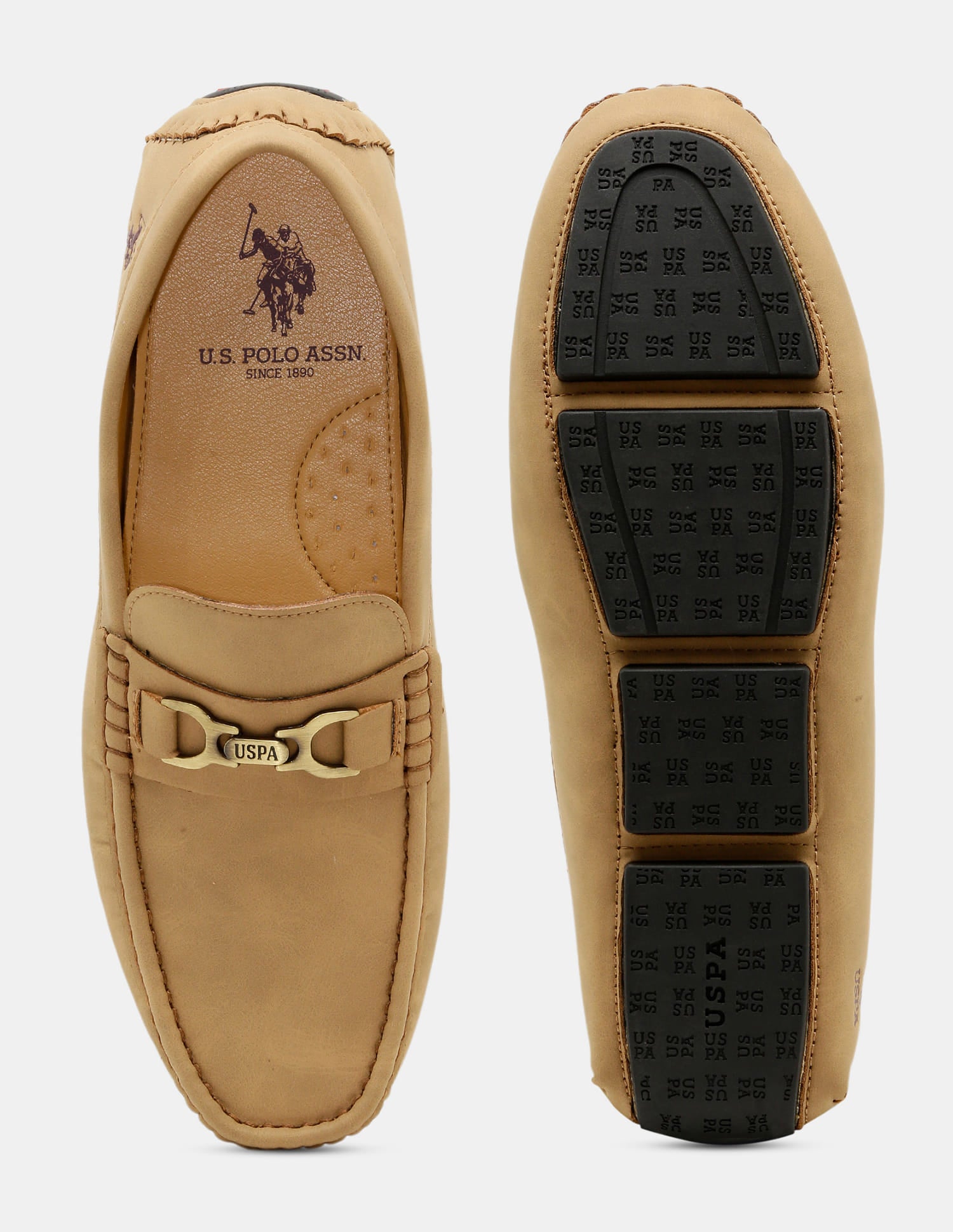 Round Toe Merrick Loafers Tan - U.S. Polo Assn. India | Large