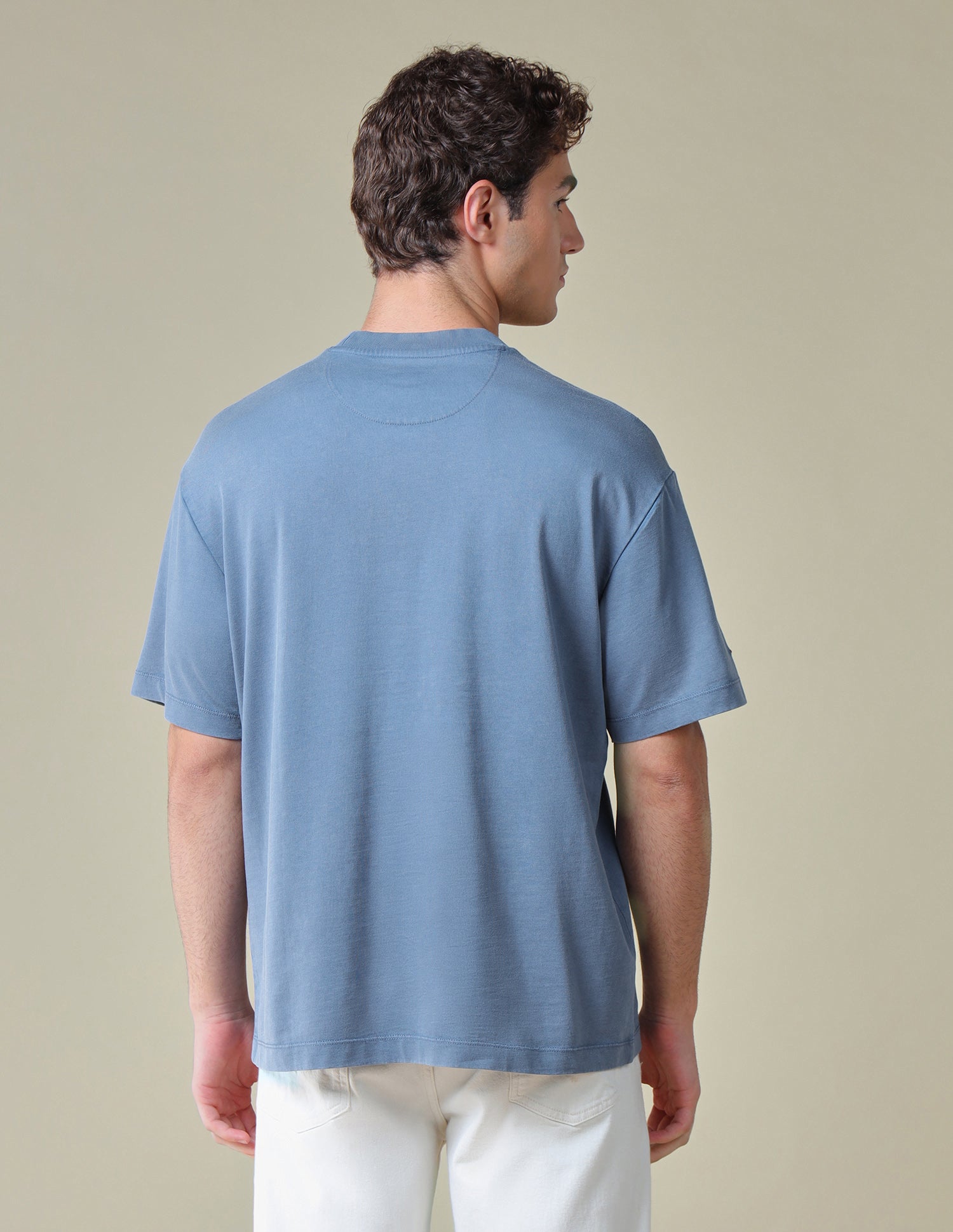 Typographic Brand Printed Relaxed Fit T-Shirt Blue - U.S. Polo Assn. India | Large