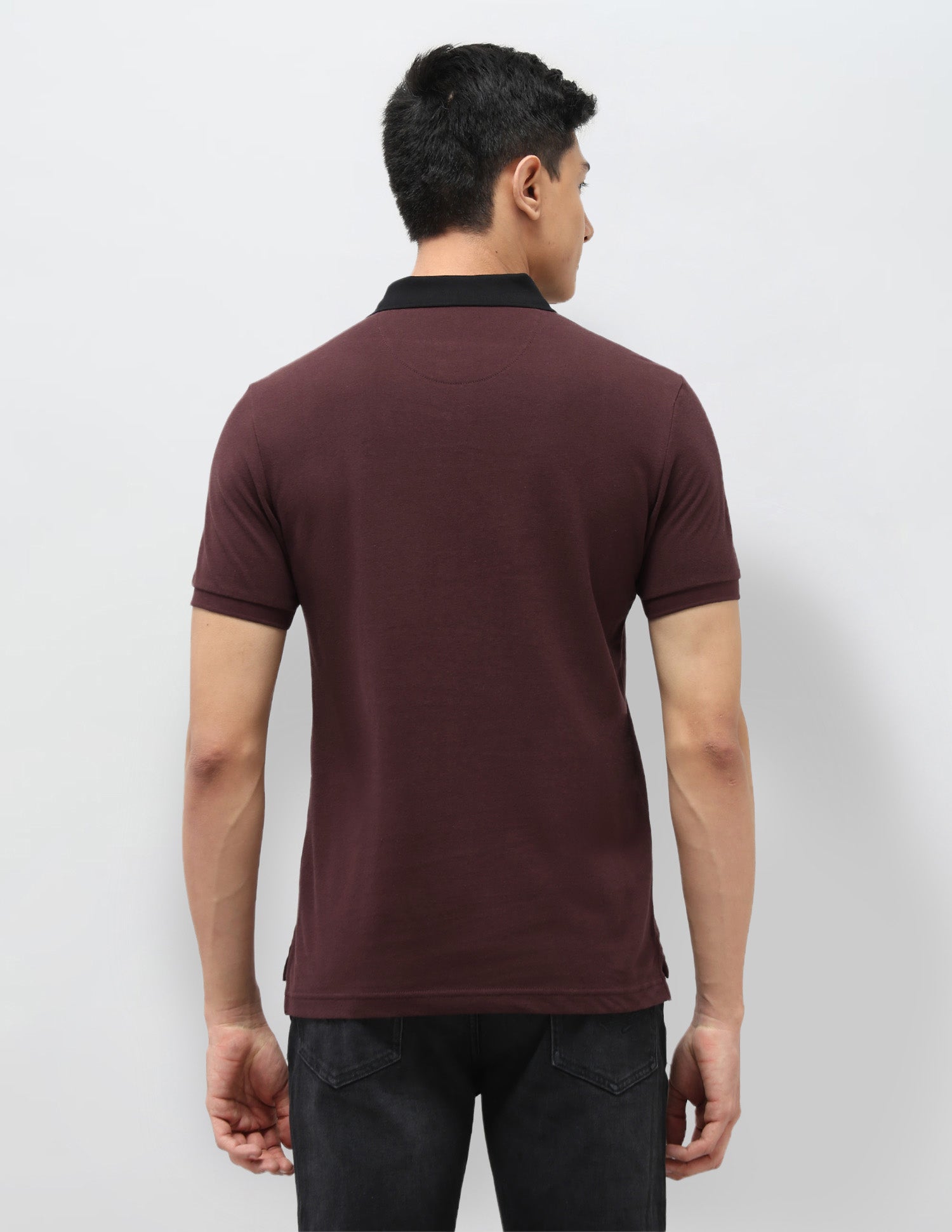 Colourblocked Pure Cotton Polo Shirt Dark Brown - U.S. Polo Assn. India | Large