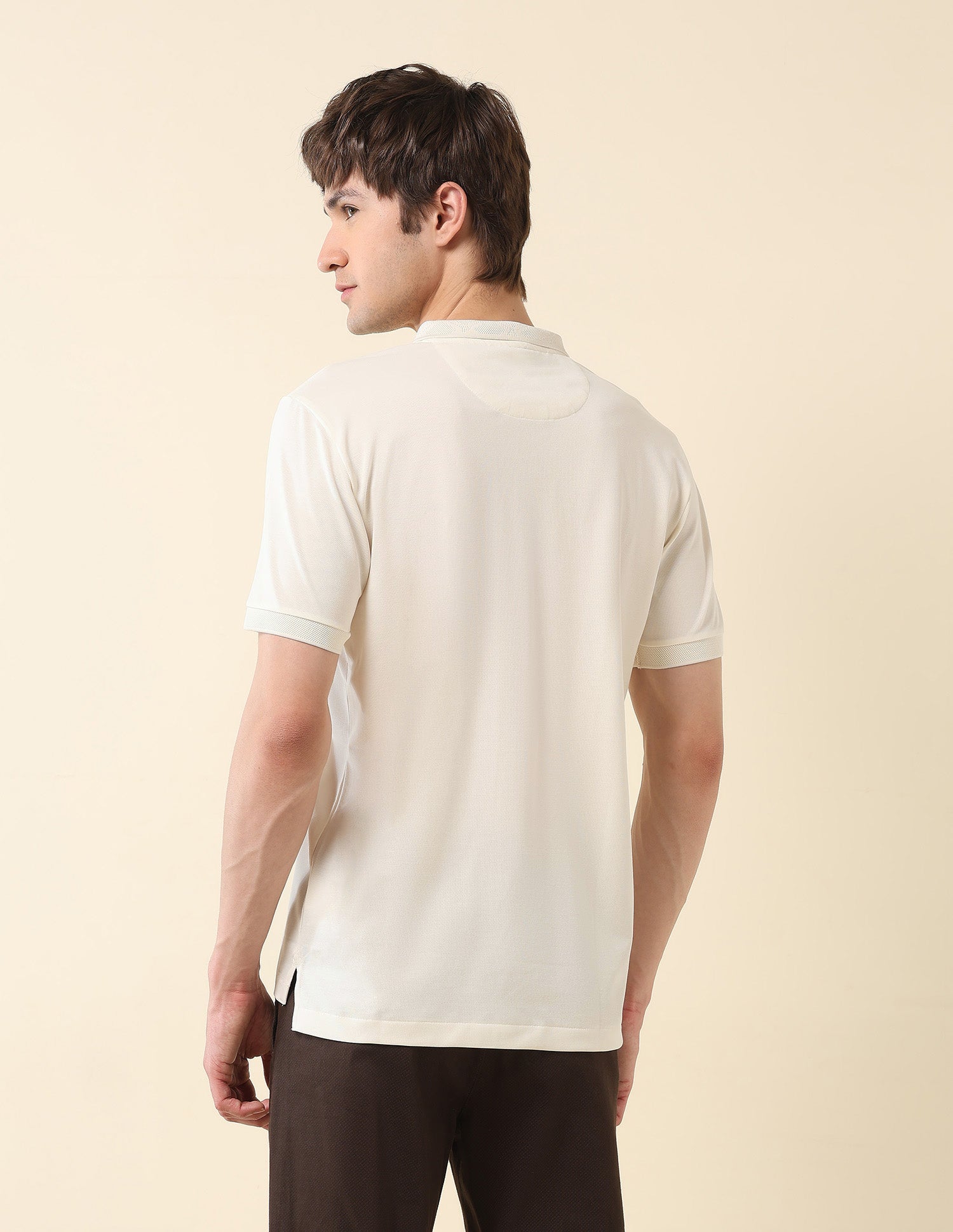 Slim Fit Varsity Polo Shirt Off White - U.S. Polo Assn. India | Large