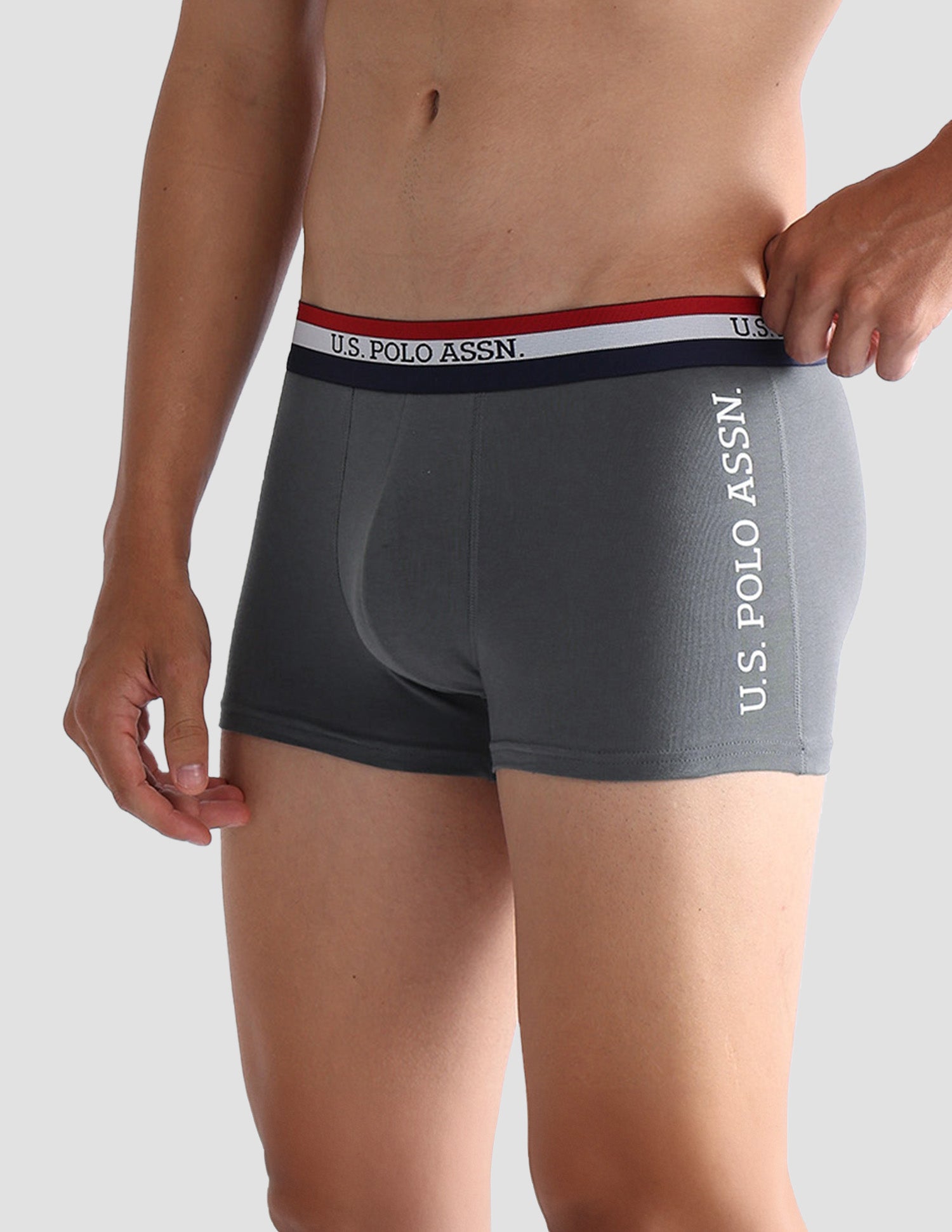 Solid Antibacterial ET002 Trunks - Pack Of 2 Iron Gate and Black - U.S. POLO ASSN. | Large