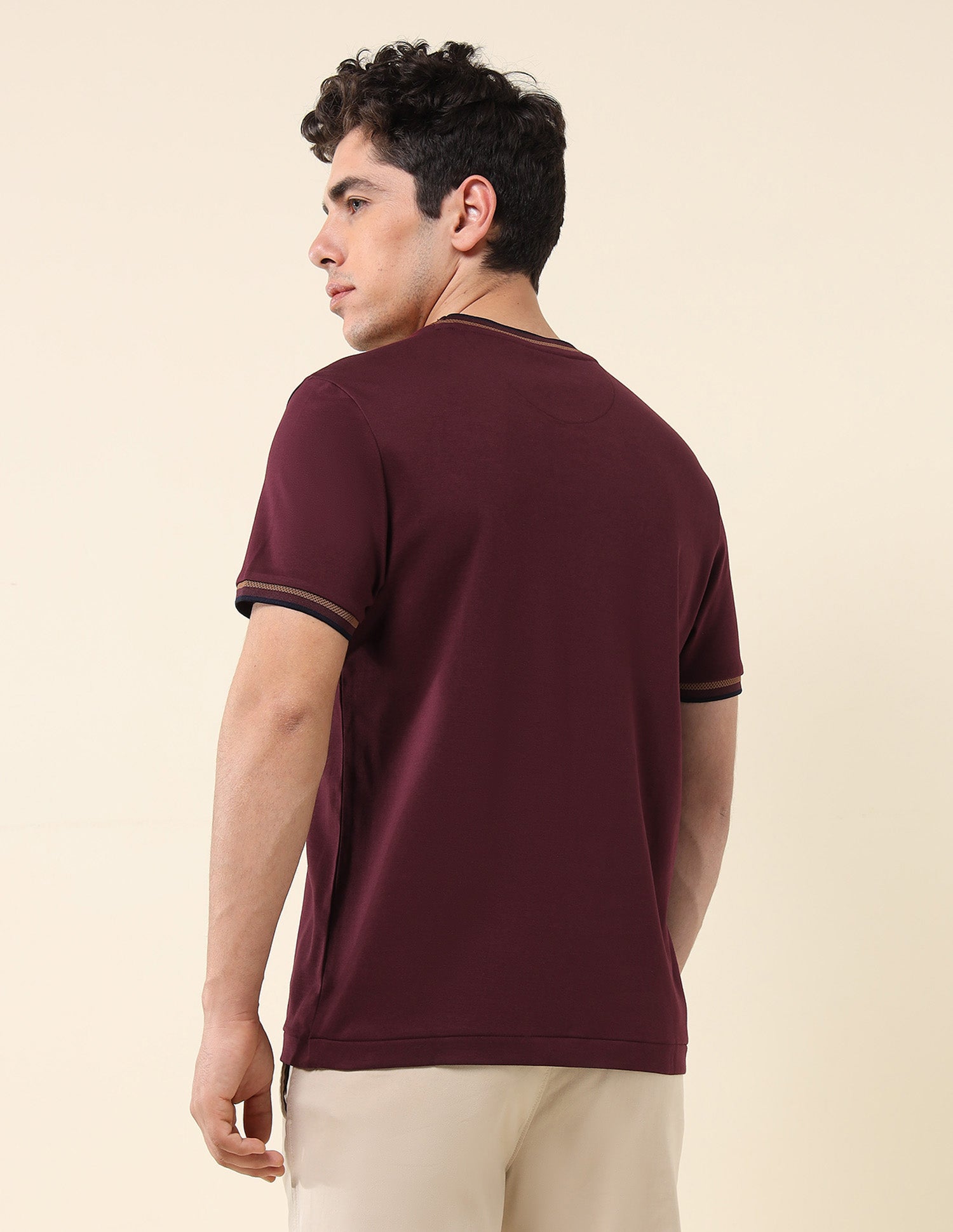 Solid Slim Fit T-Shirt Wine - U.S. Polo Assn. India | Large