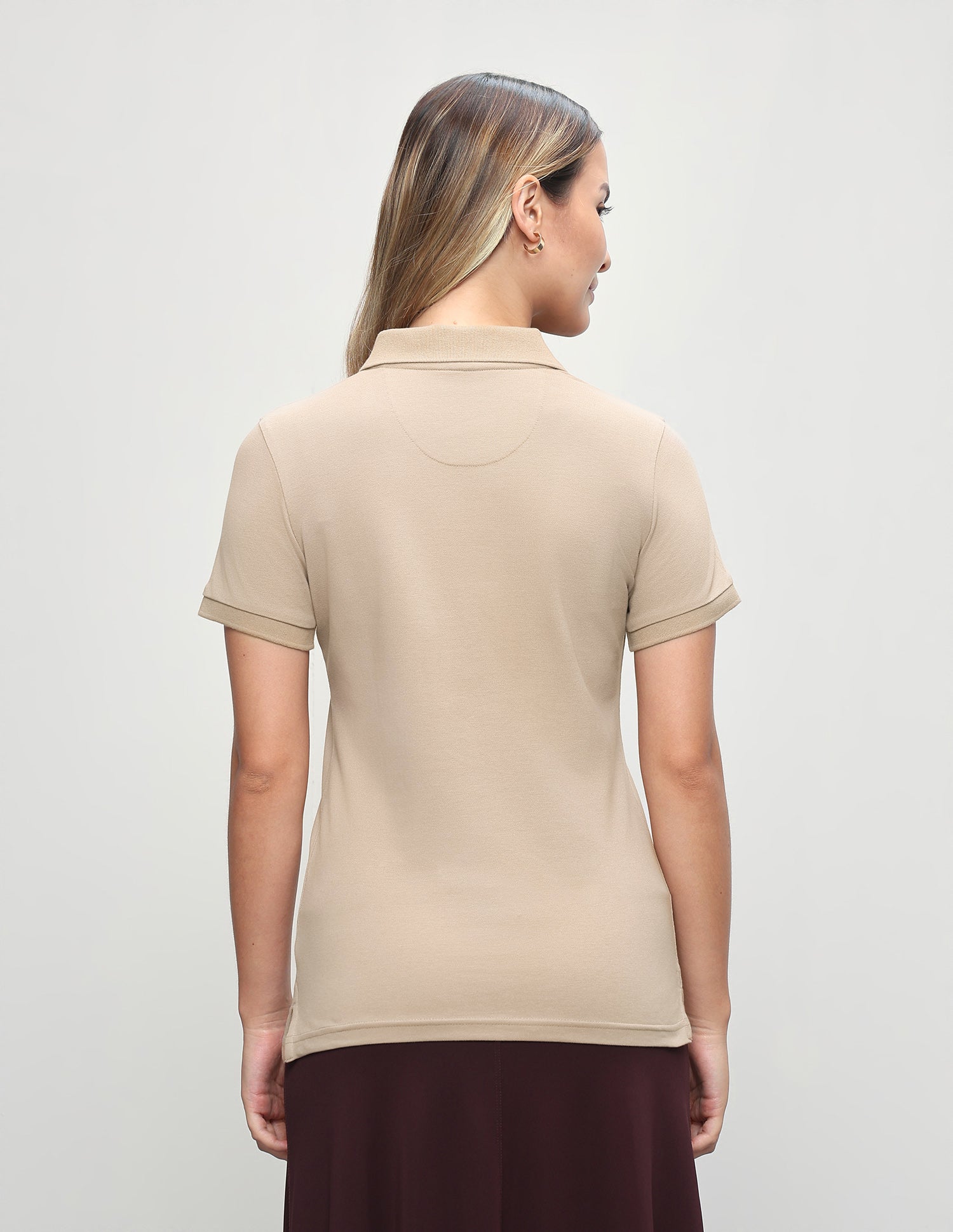Solid Regular Fit Polo Shirt Beige - U.S. Polo Assn. India | Large
