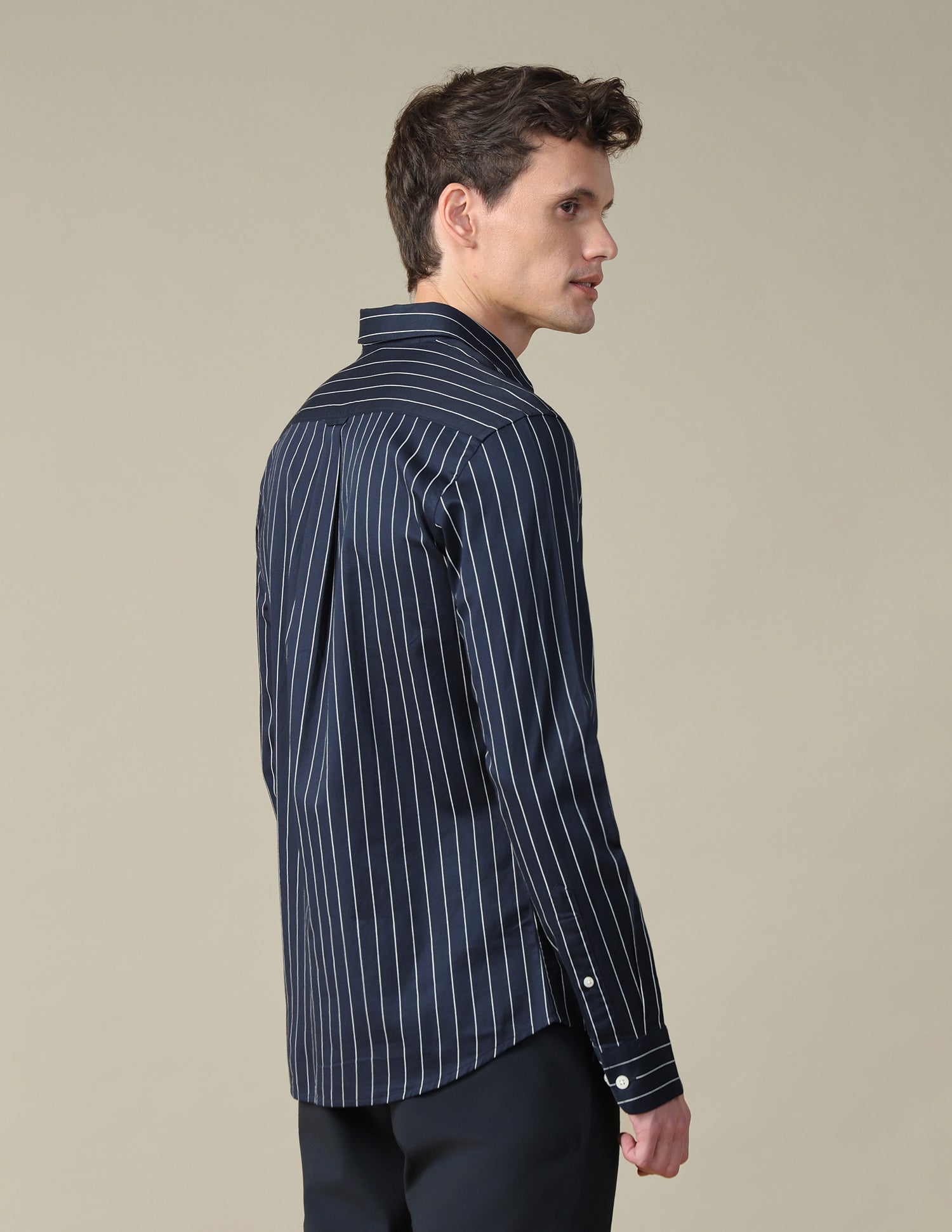 Tailored Fit Vertical Striped Shirt Navy - U.S. Polo Assn. India | Large