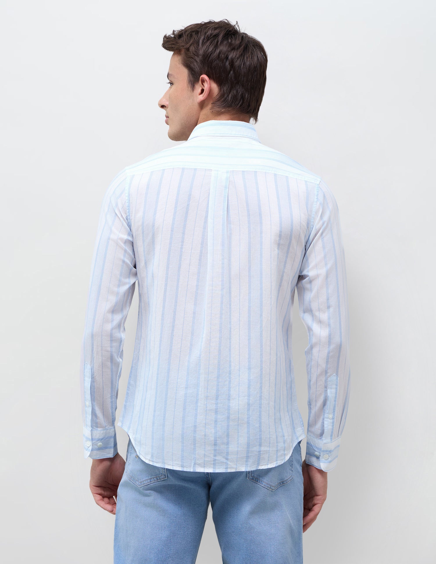 Vertical Striped Regular Fit Shirt Blue - U.S. Polo Assn. India | Large