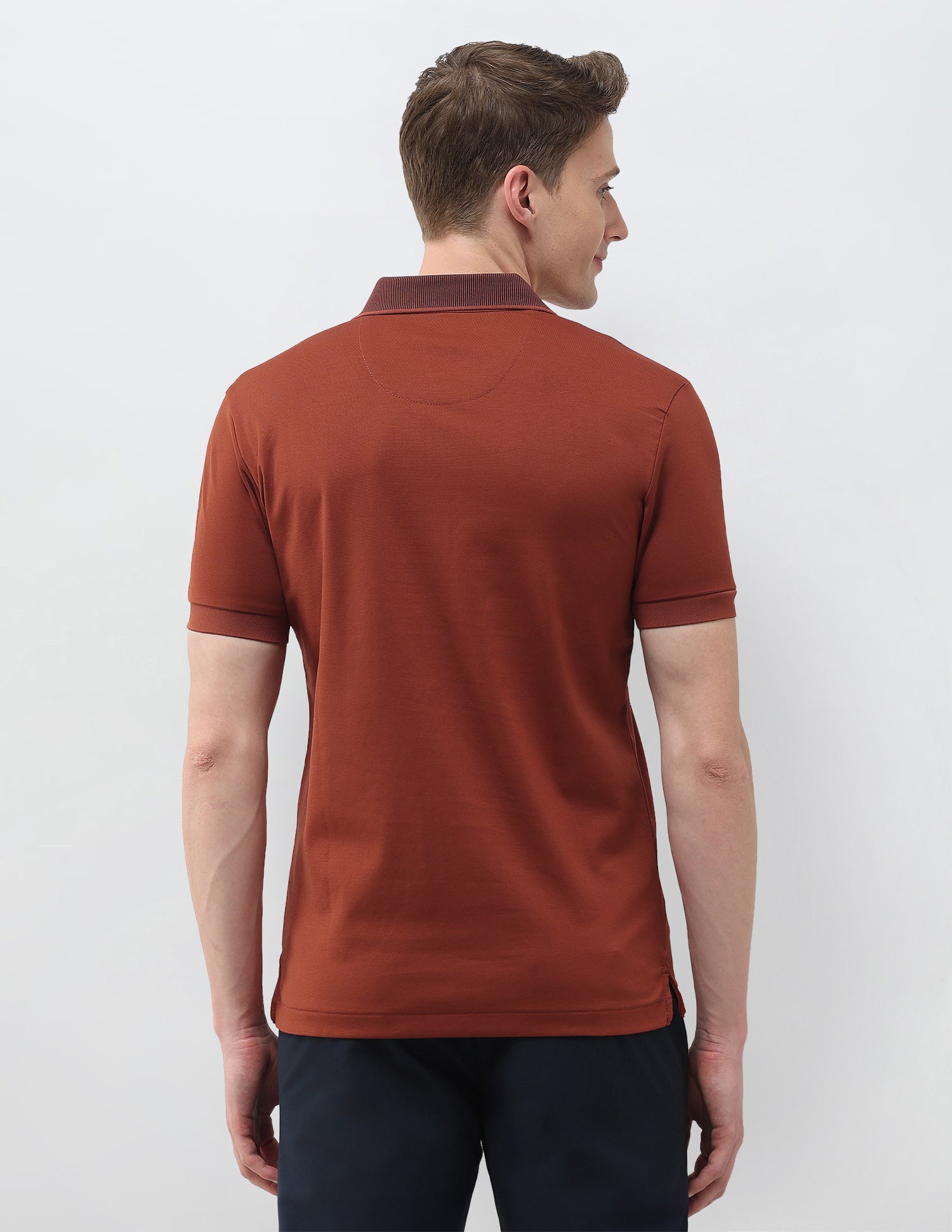 Solid Slim Fit Polo Shirt Rust - U.S. Polo Assn. India | Large