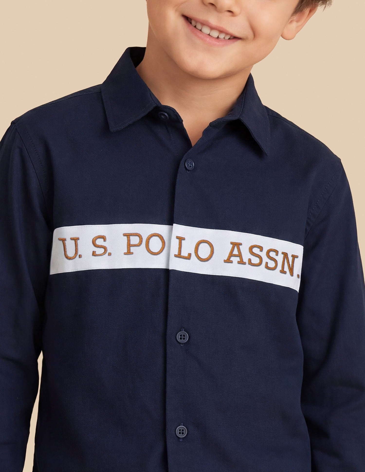 Colourblocked Regular Fit Shirt Navy - U.S. Polo Assn. India | Large