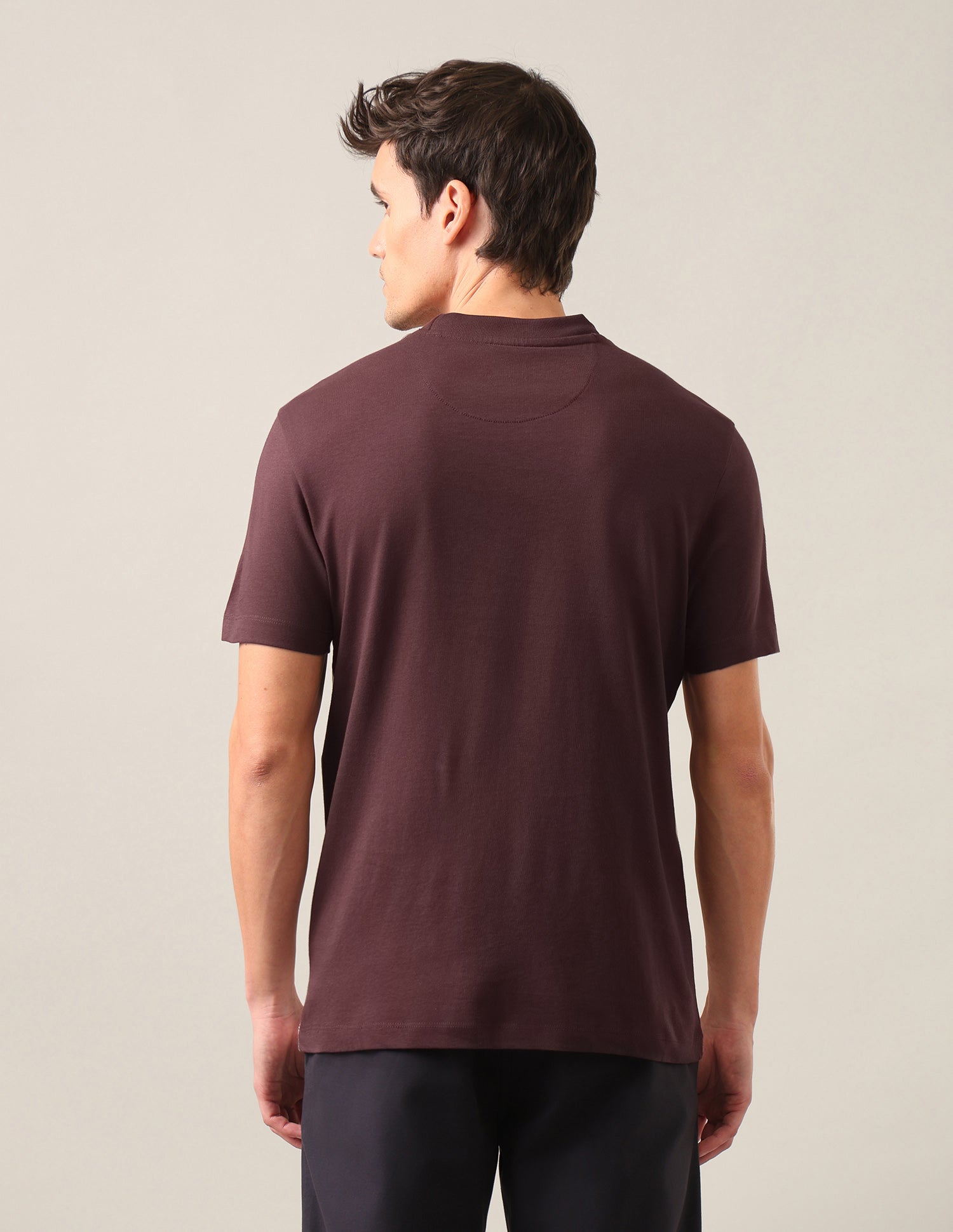 Colourblocked Regular Fit T-Shirt Maroon - U.S. Polo Assn. India | Large