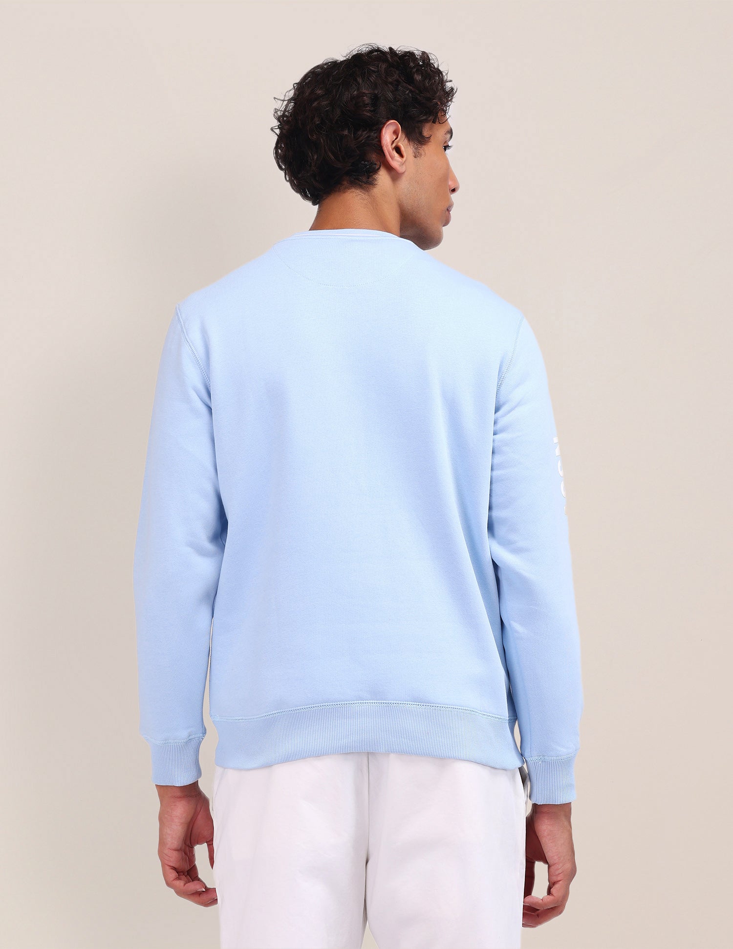 Brand Embroidered Regular Fit Sweatshirt Light Blue - U.S. Polo Assn. India | Large