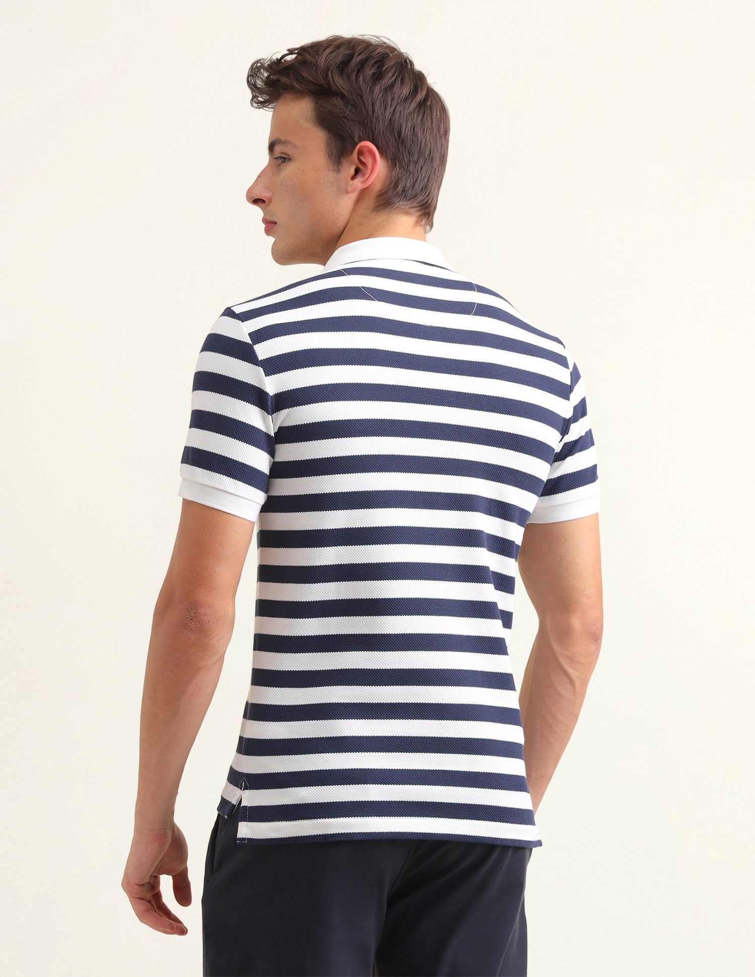 Horizontal Striped Slim Fit Polo Shirt Blue - U.S. Polo Assn. India | Large