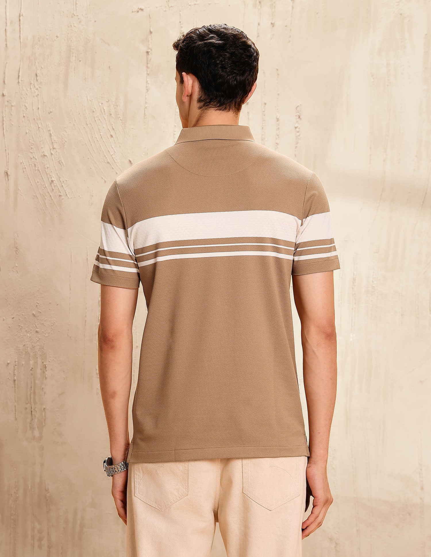 Horizontal Striped Slim Fit Polo Shirt Brown - U.S. POLO ASSN. | Large
