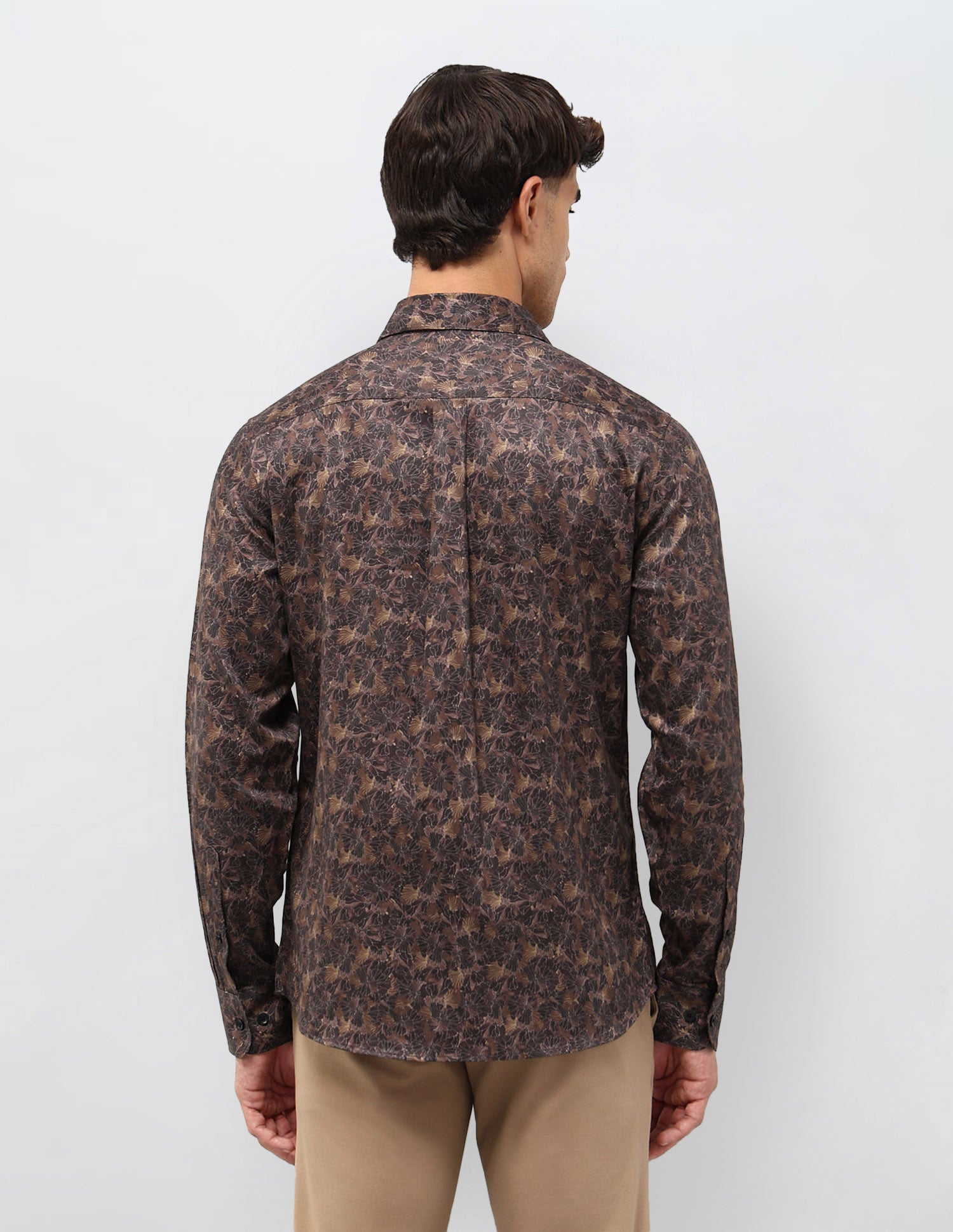Satin Floral Printed Shirt Choco - U.S. POLO ASSN. | Large