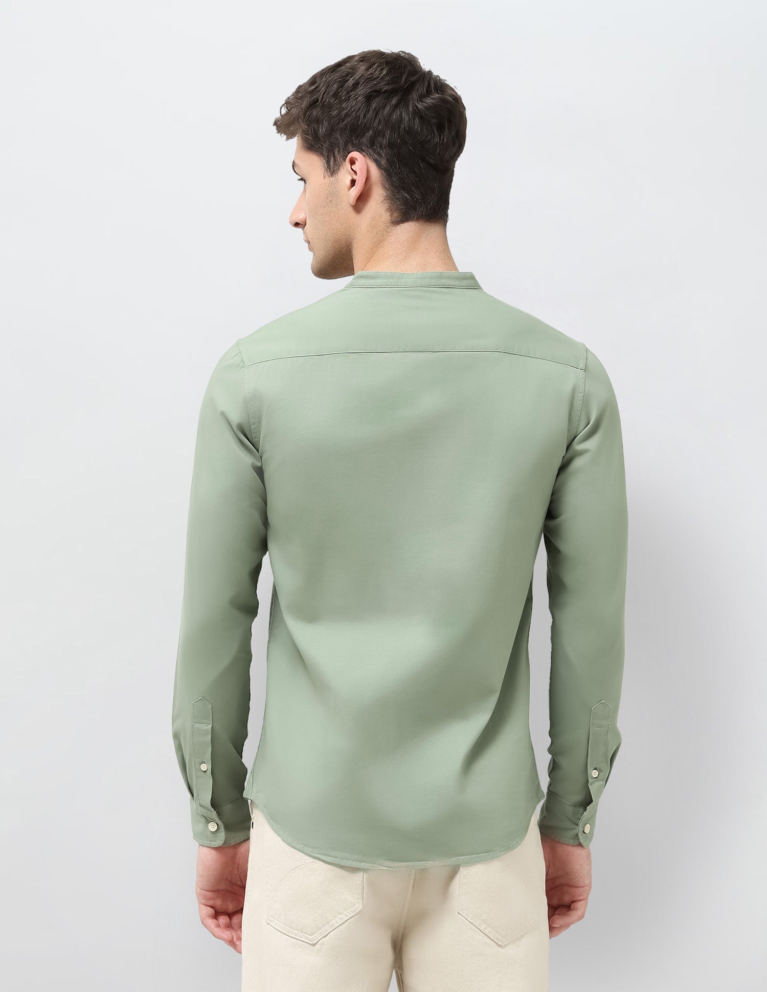 Solid Twill Regular Fit Shirt Light Green - U.S. Polo Assn. India | Large