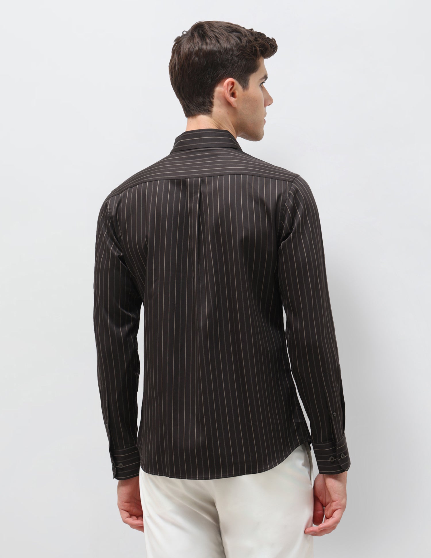 Satin Vertical Striped Shirt Choco - U.S. Polo Assn. India | Large