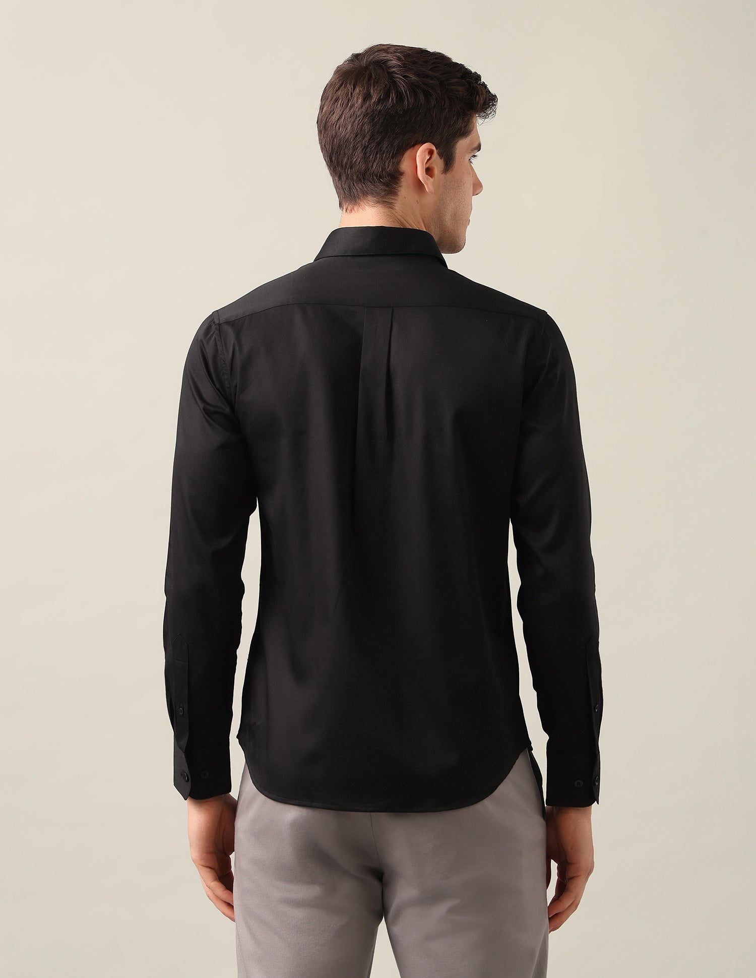 Satin Tailored Fit Shirt Black - U.S. Polo Assn. India | Large