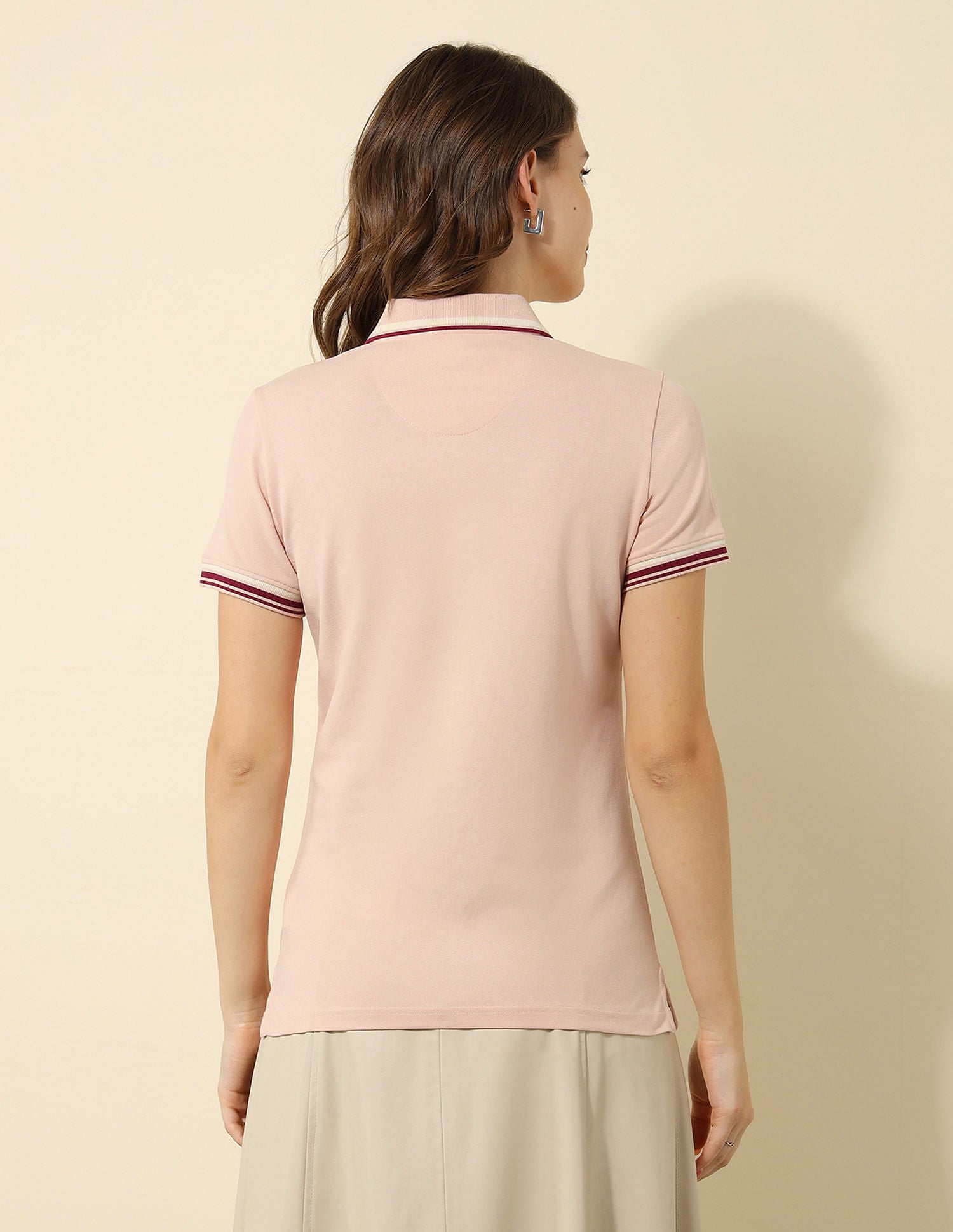 Tipped Collar Regular Fit Polo Shirt Light Pink - U.S. Polo Assn. India | Large