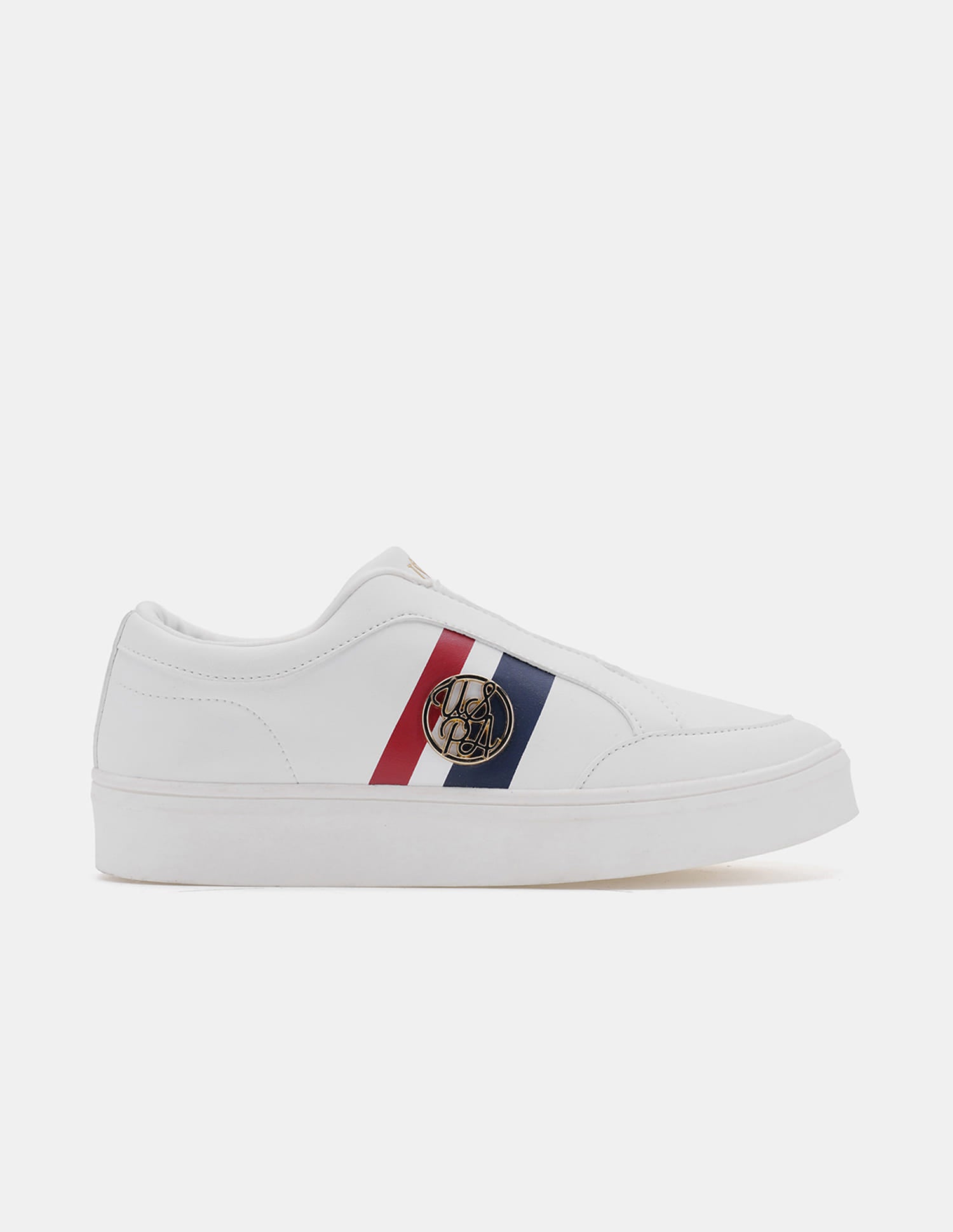 Women Tiziana Striped Sneakers White - U.S. Polo Assn. India | Large