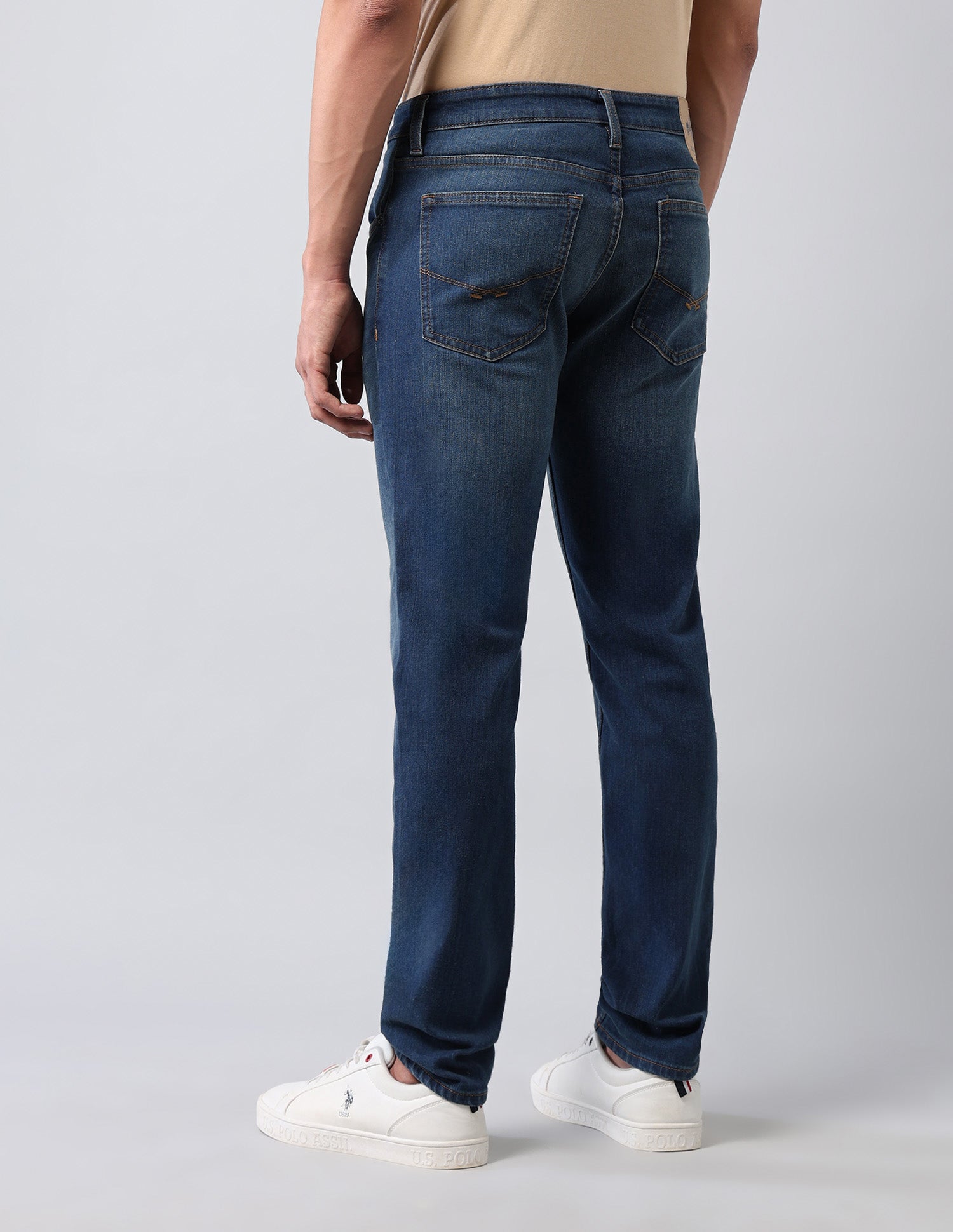 Brandon Slim Tapered Fit Blue Jeans Med Blue - U.S. POLO ASSN. | Large